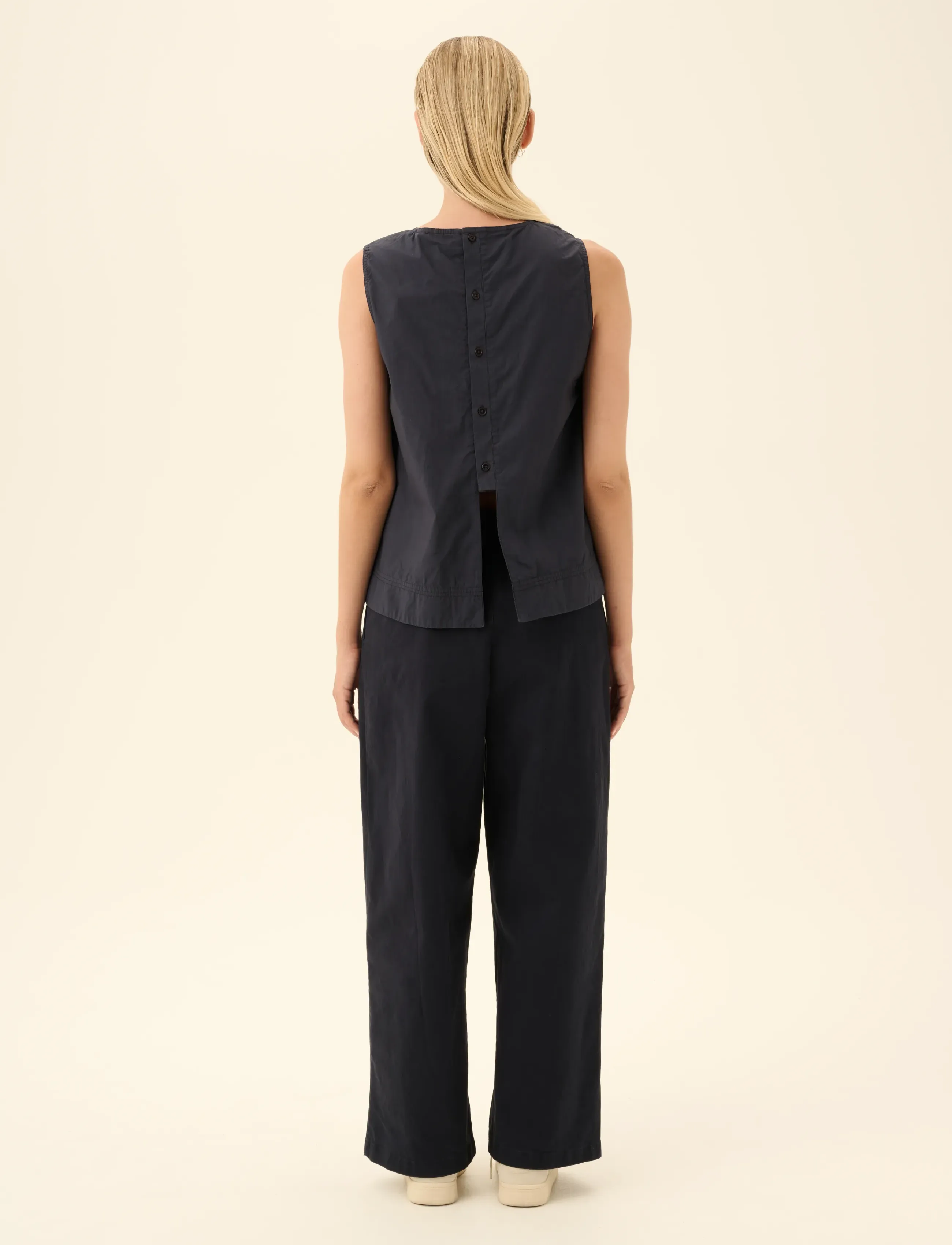 Rue de Tokyo - SHARREN GMTD POPLIN - blouses sans manches - dark navy - 5