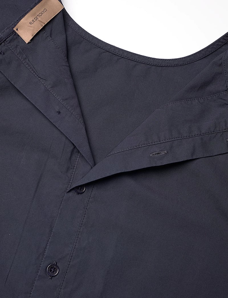 Rue de Tokyo - SHARREN GMTD POPLIN - varrukateta pluusid - dark navy - 3