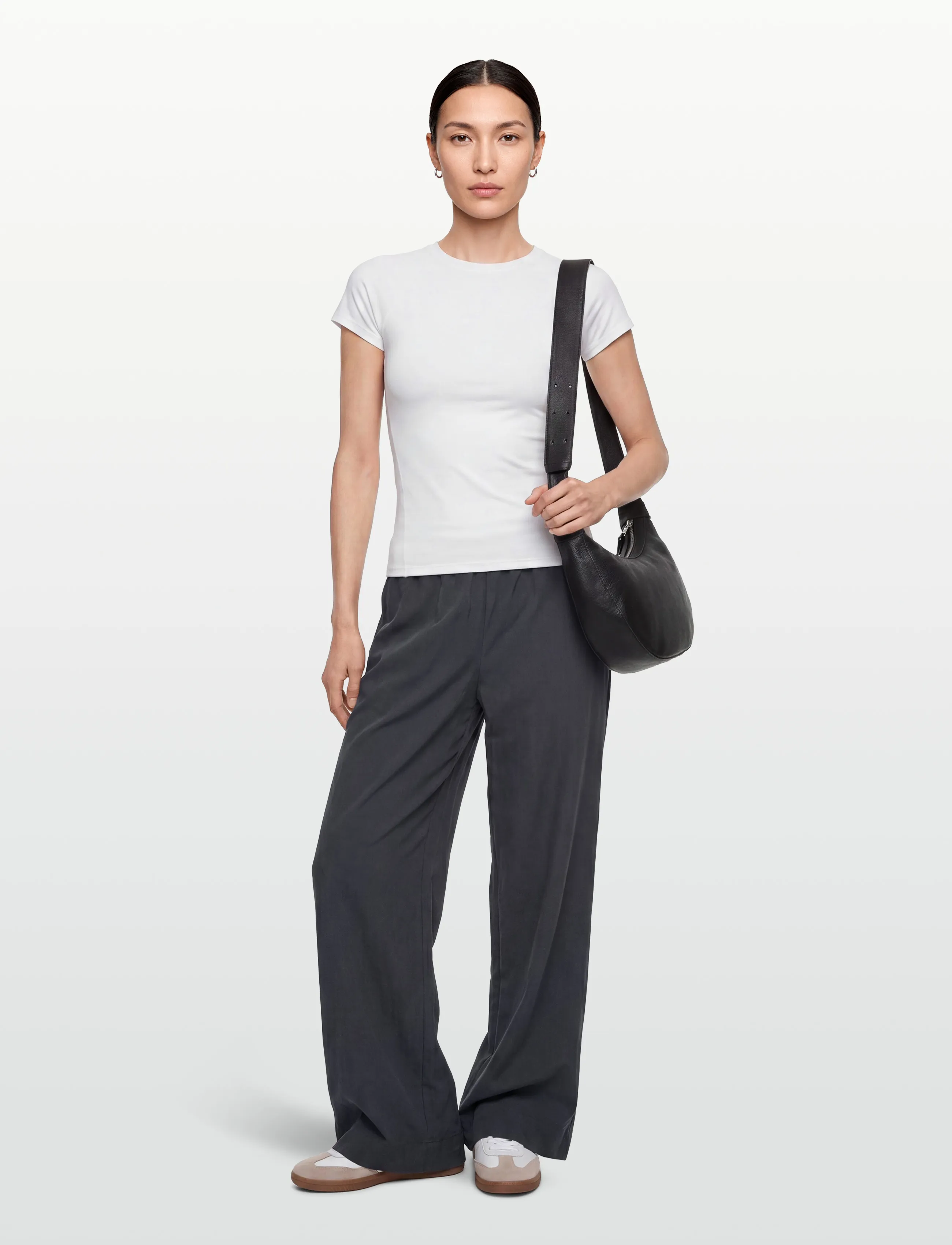 Rue de Tokyo Prisila Crinkled Tencel, M, Trousers, Marineblau - Wide Leg, Frauen