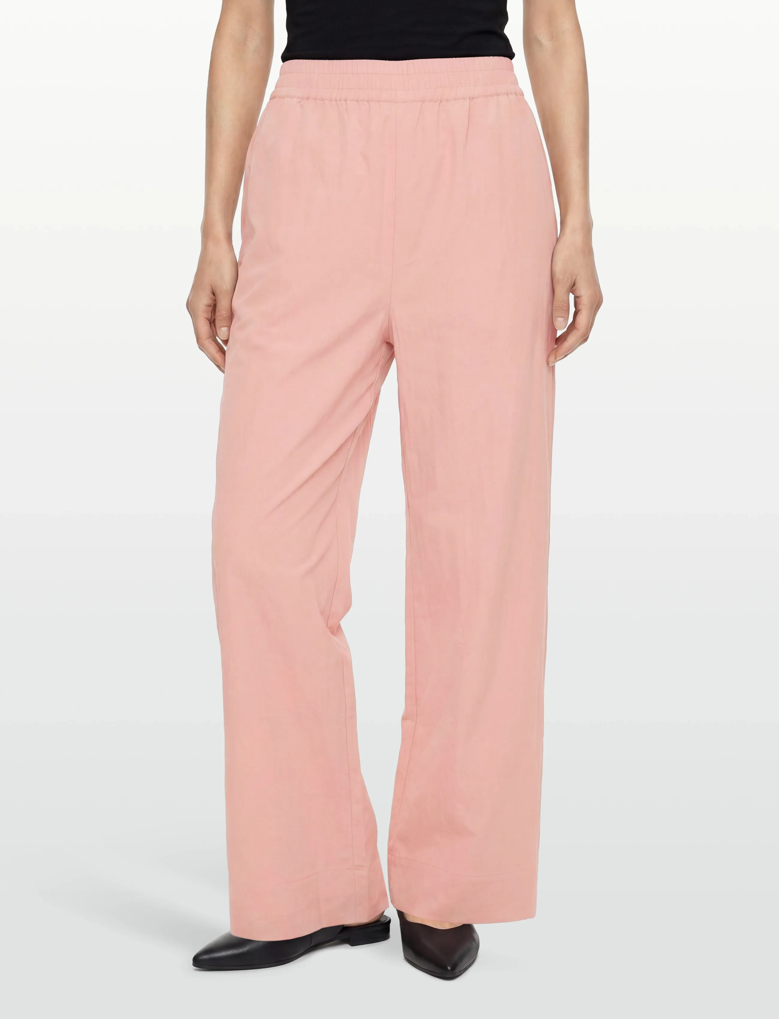 Rue de Tokyo - PRISILA CRINKLED TENCEL - laia säärega püksid - rose - 3