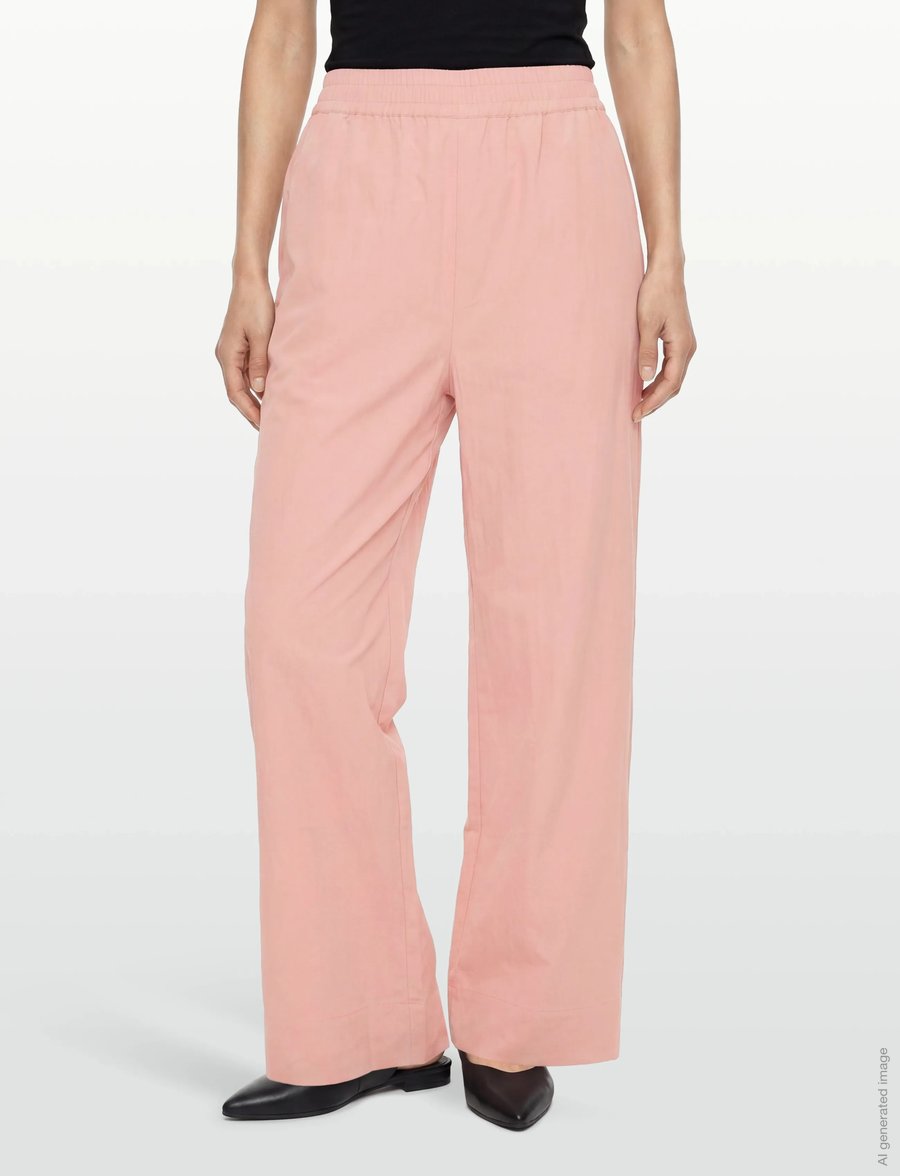 Rue de Tokyo - PRISILA CRINKLED TENCEL - laia säärega püksid - rose - 3
