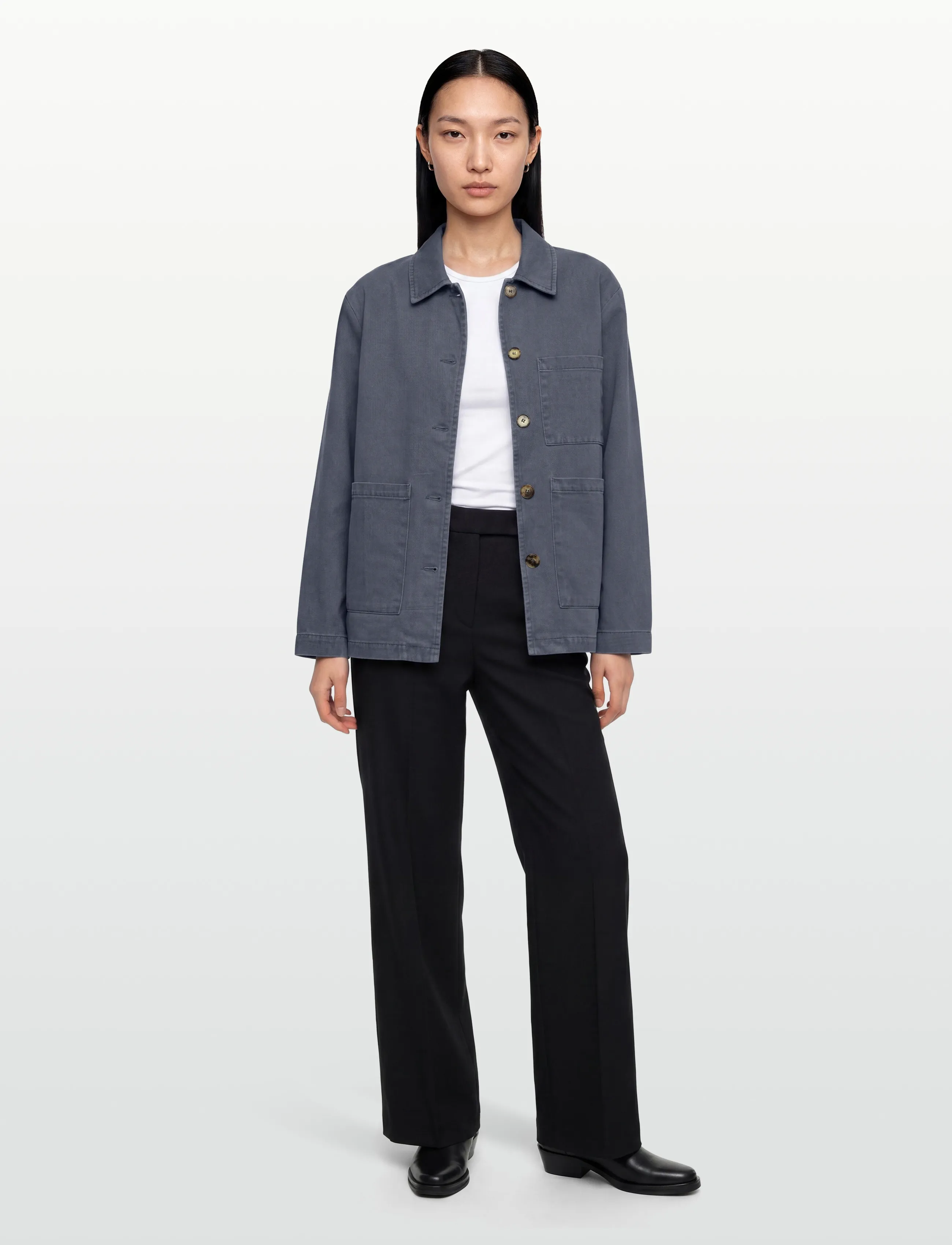 Rue de Tokyo Cameron Faded Twill, L, Jackets, Blau - Utility Frauen