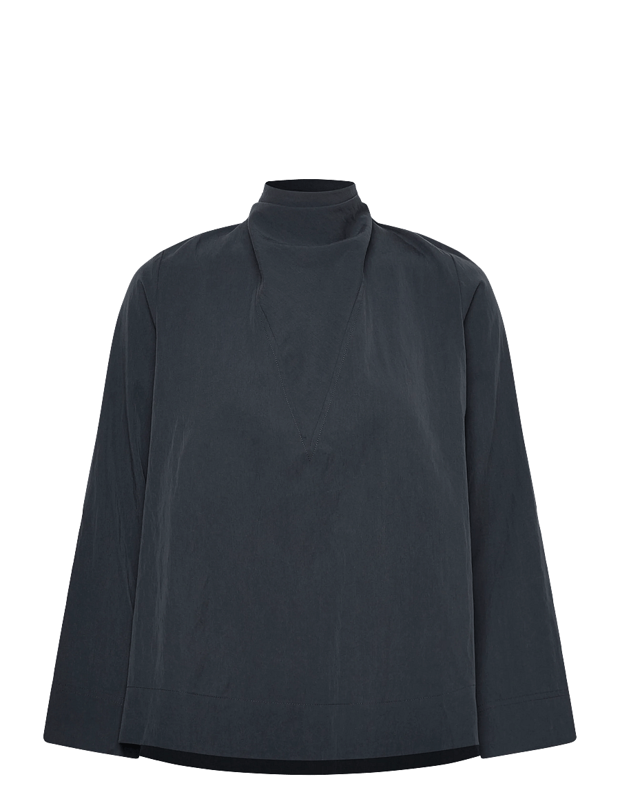 Rue de Tokyo - SEMIRA CRINKLED TENCEL - langermede bluser - dark navy - 0