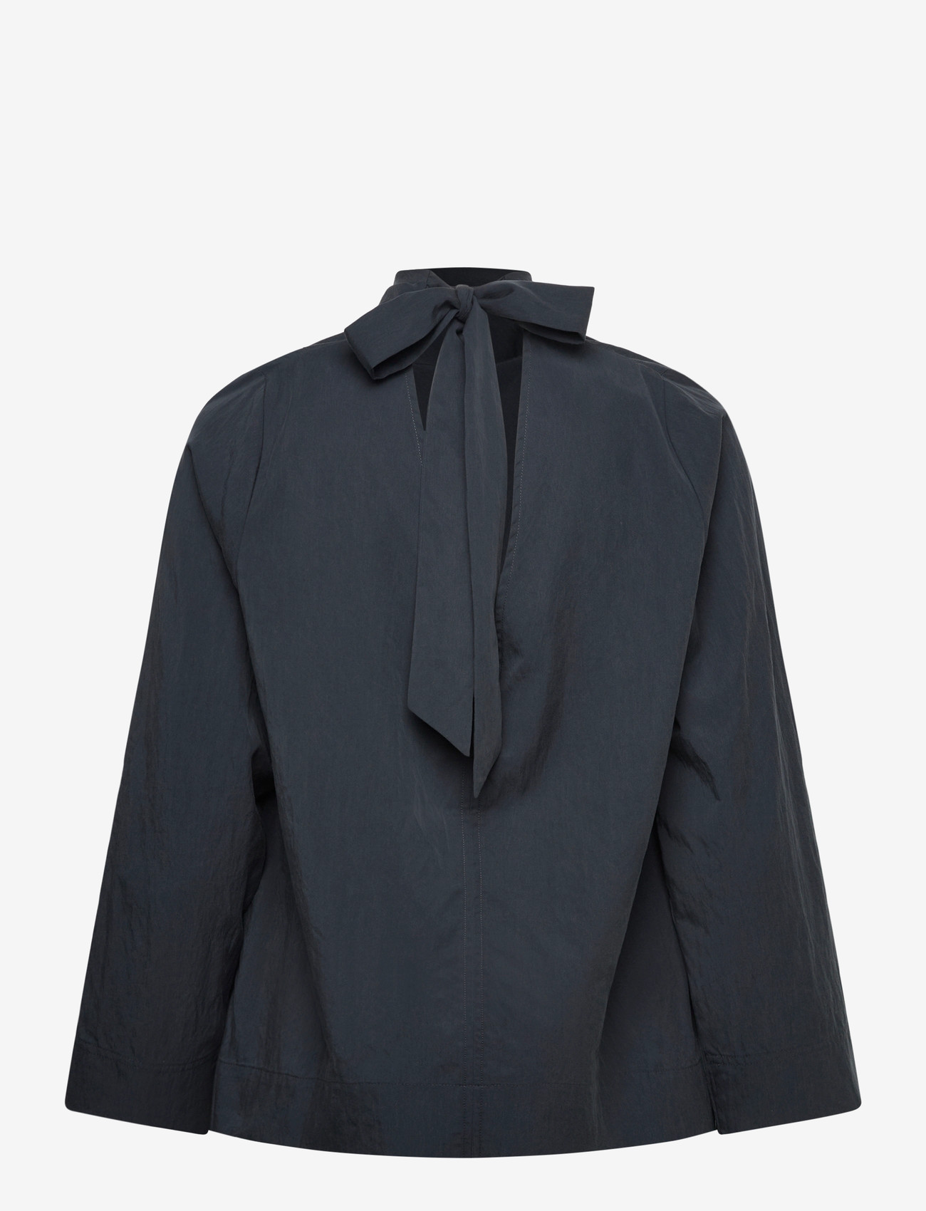 Rue de Tokyo - SEMIRA CRINKLED TENCEL - long sleeved blouses - dark navy - 1