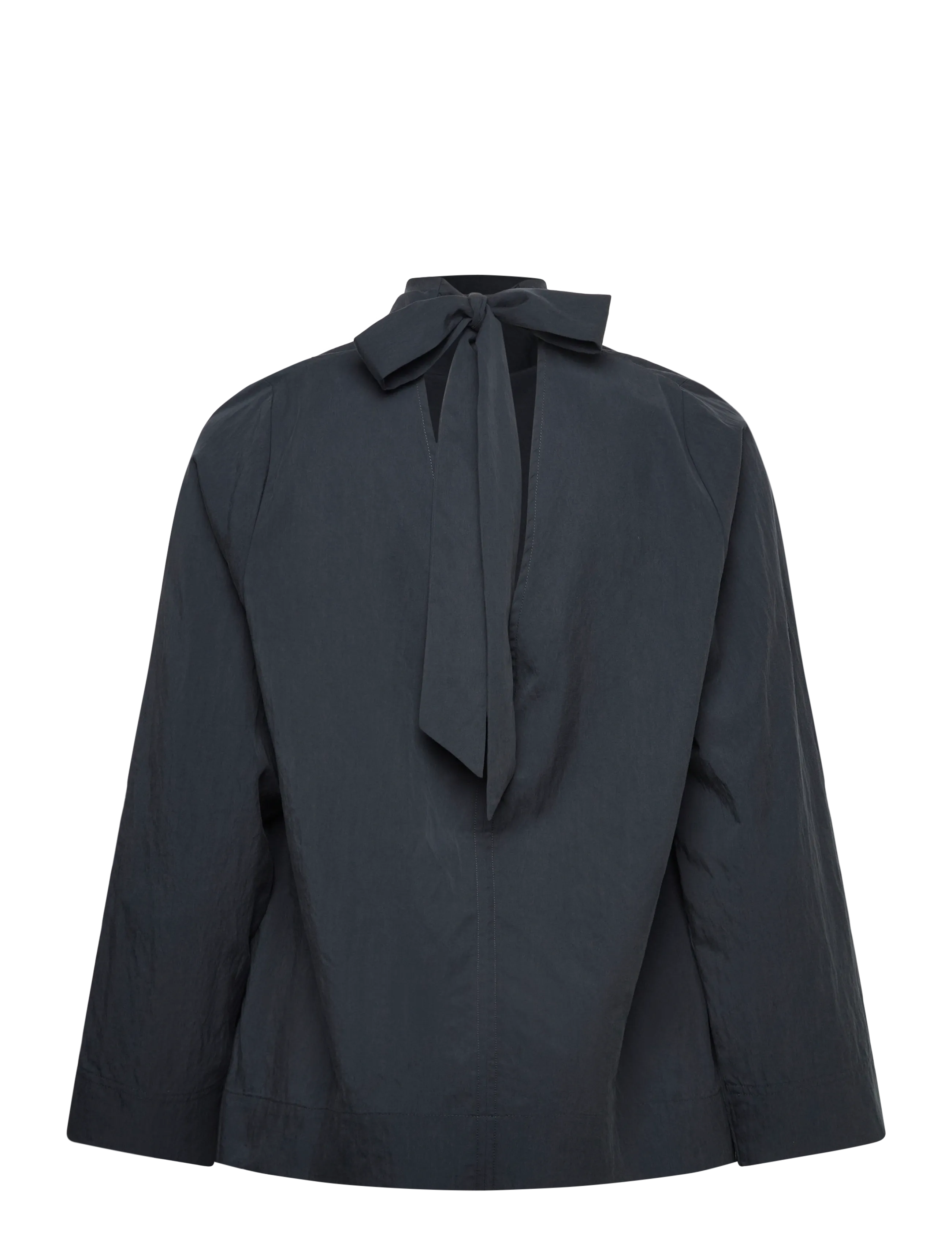 Rue de Tokyo - SEMIRA CRINKLED TENCEL - long sleeved blouses - dark navy - 1