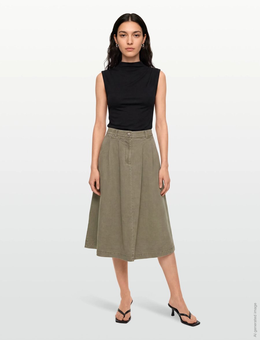 Rue de Tokyo - PEN FADED TWILL - plisseeritud seelikud - sage green - 0