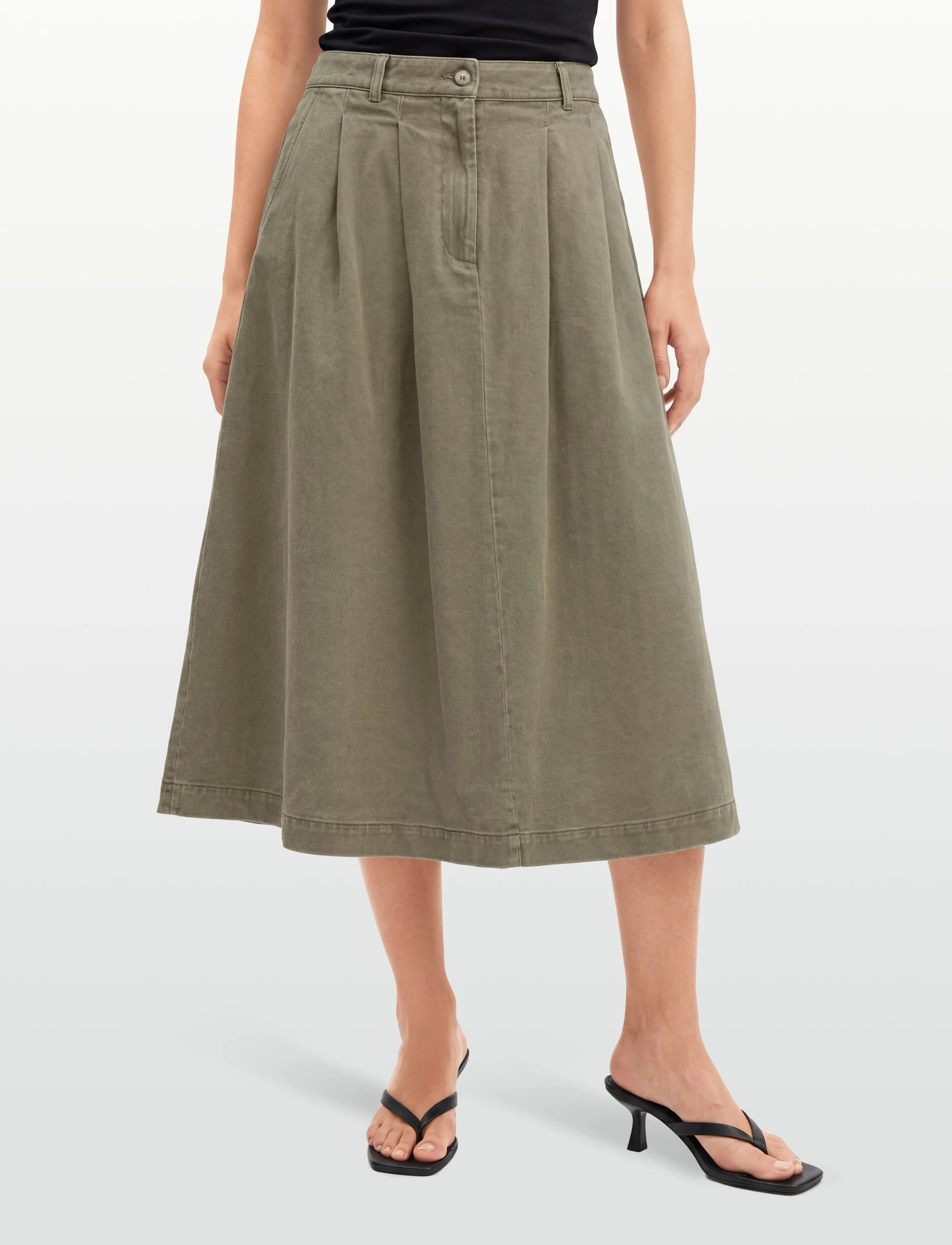 Rue de Tokyo - PEN FADED TWILL - plisseeritud seelikud - sage green - 3