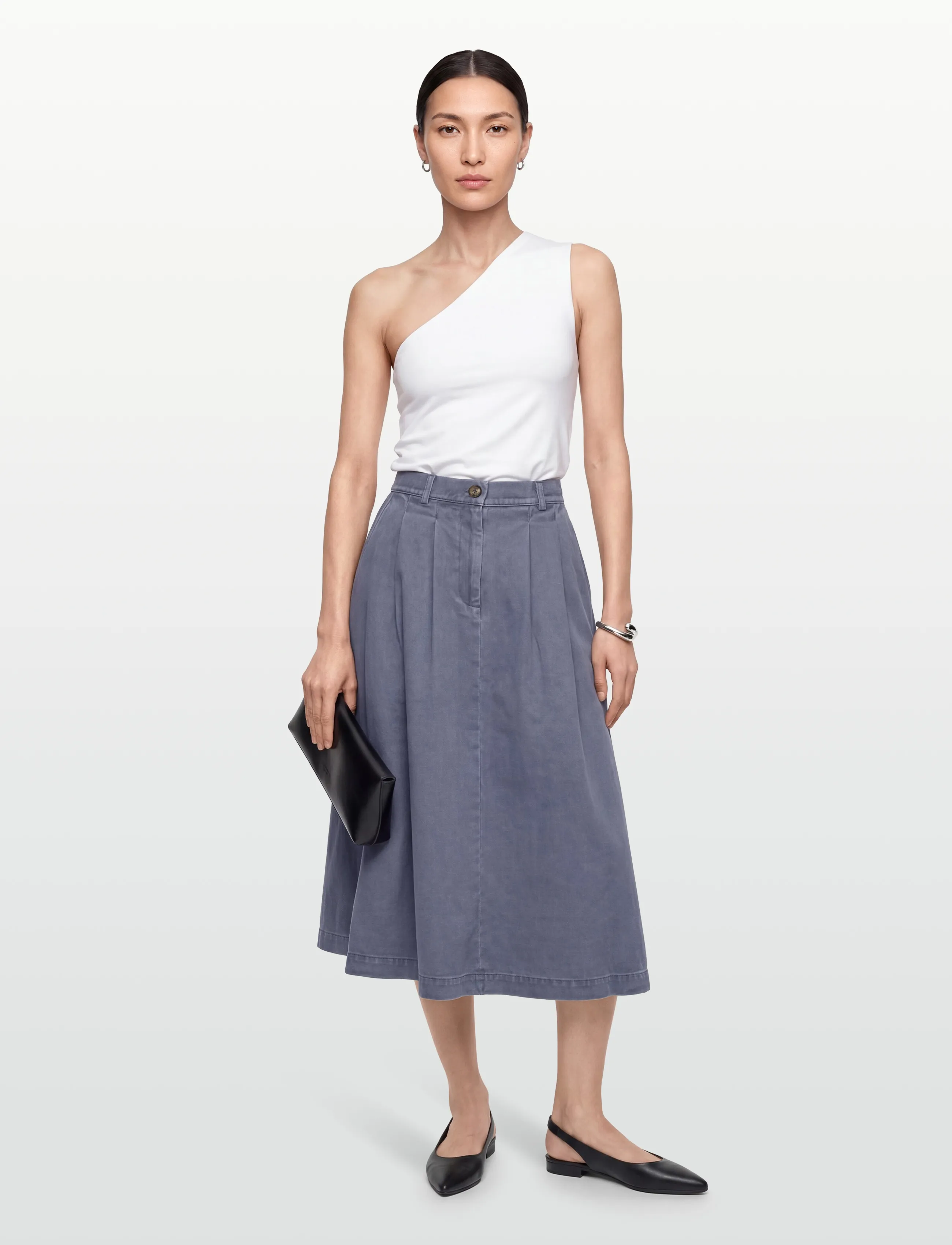 Rue de Tokyo - PEN FADED TWILL - faltenröcke - soft blue - 0