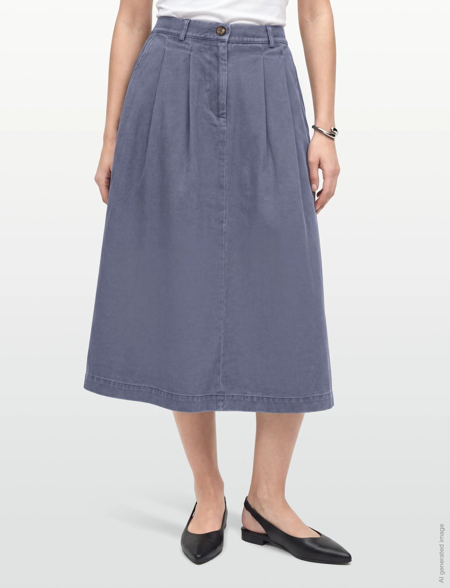Rue de Tokyo - PEN FADED TWILL - faltenröcke - soft blue - 5