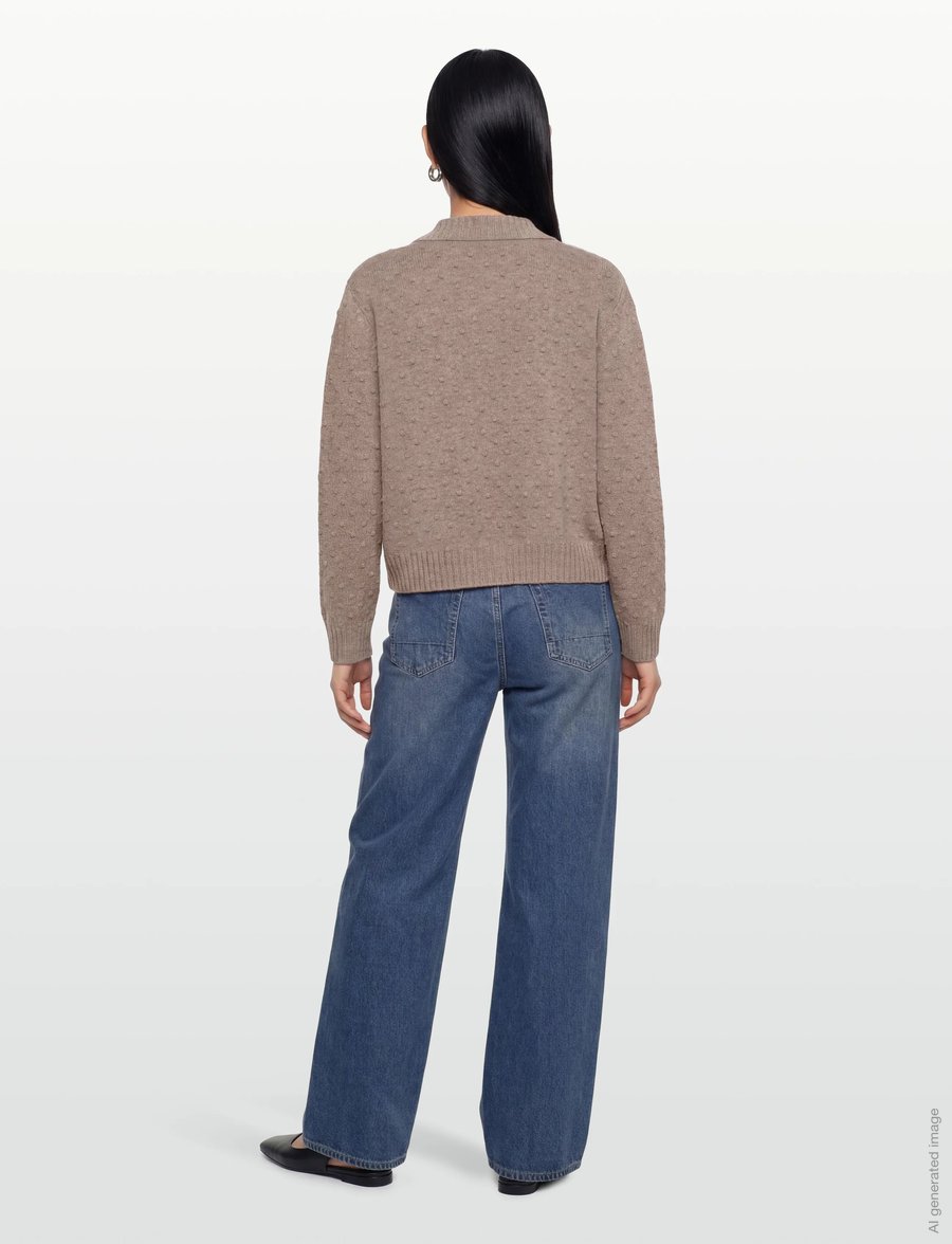 Rue de Tokyo - KIAN MERINO - strickjacken - taupe melange - 4