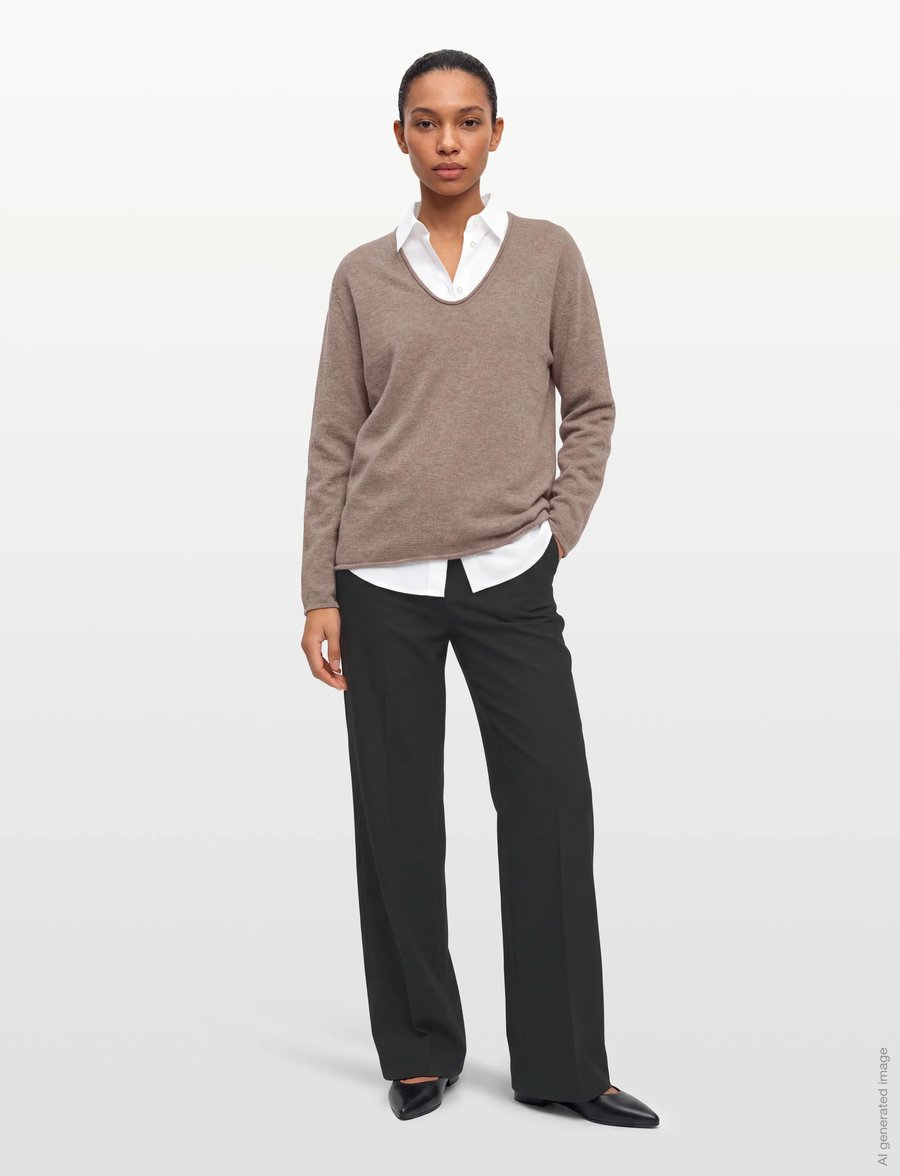Rue de Tokyo - KIRSTY MERINO - striktrøjer - taupe melange - 0