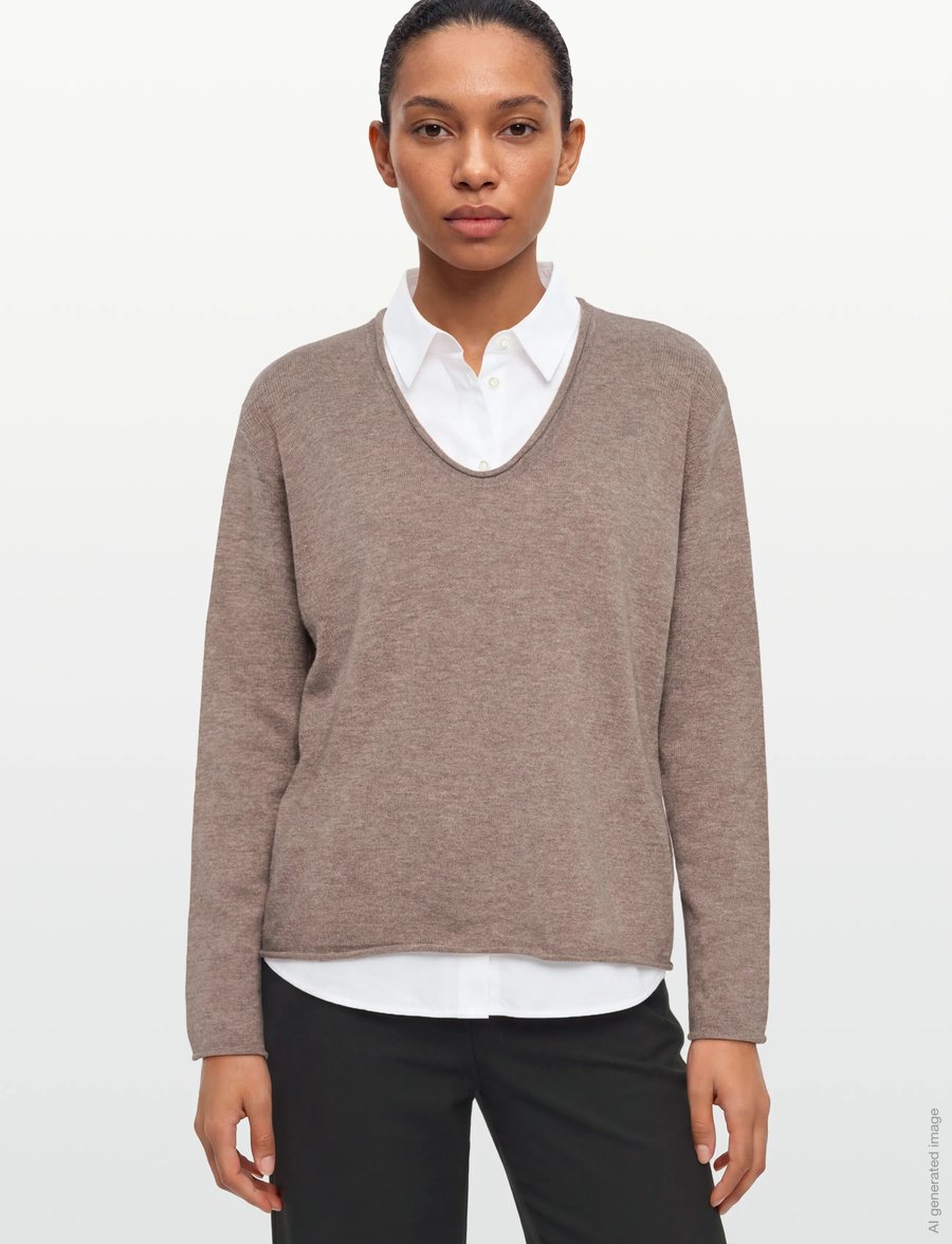 Rue de Tokyo - KIRSTY MERINO - striktrøjer - taupe melange - 3