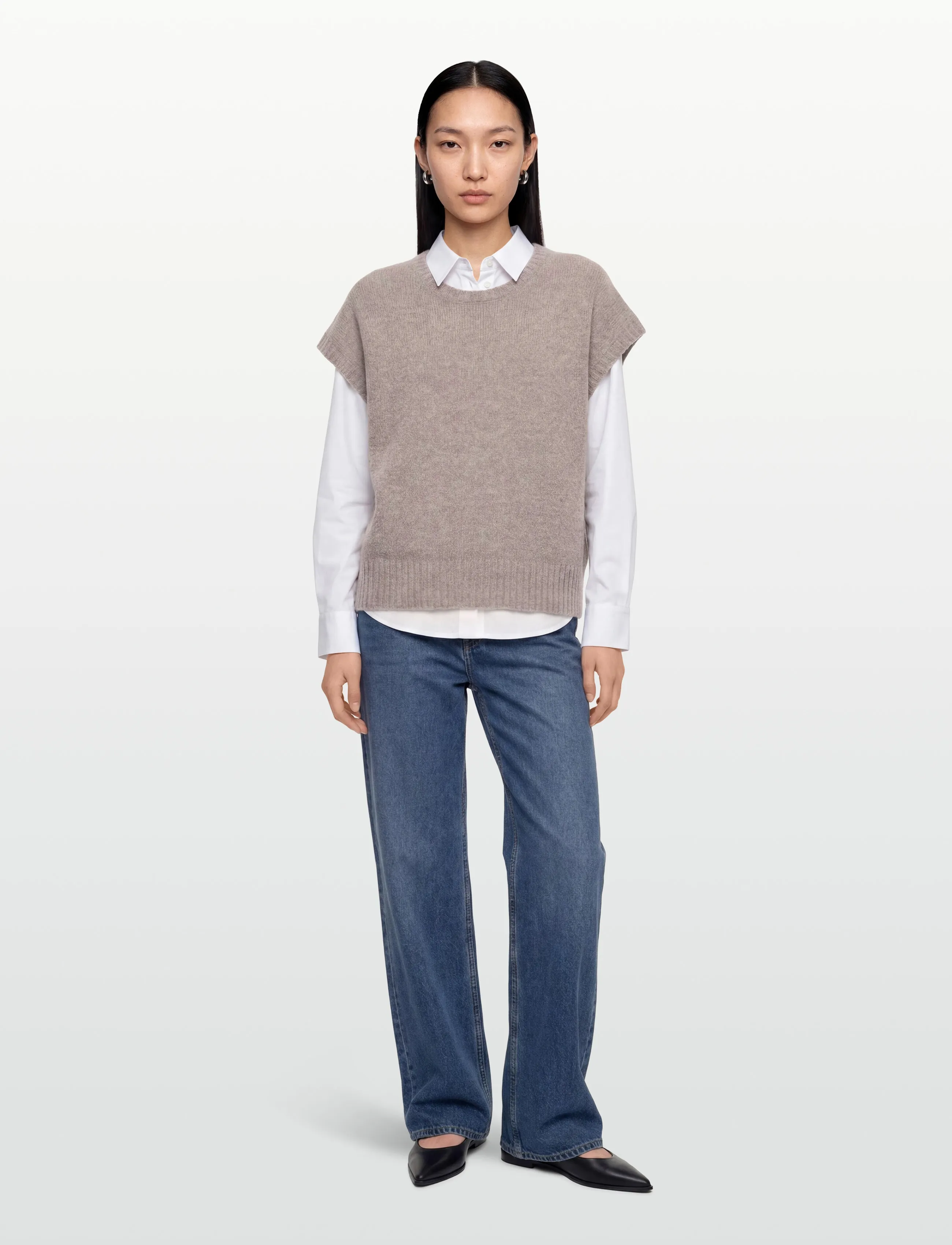 Rue de Tokyo Kalina Novelty Knit, XL, Westen, Beige - Knitted Frauen