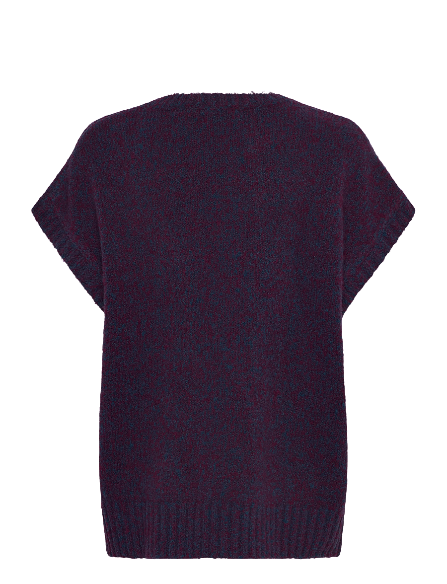 Rue de Tokyo - KALINA NOVELTY KNIT - strikveste - navy / aubergine - 1