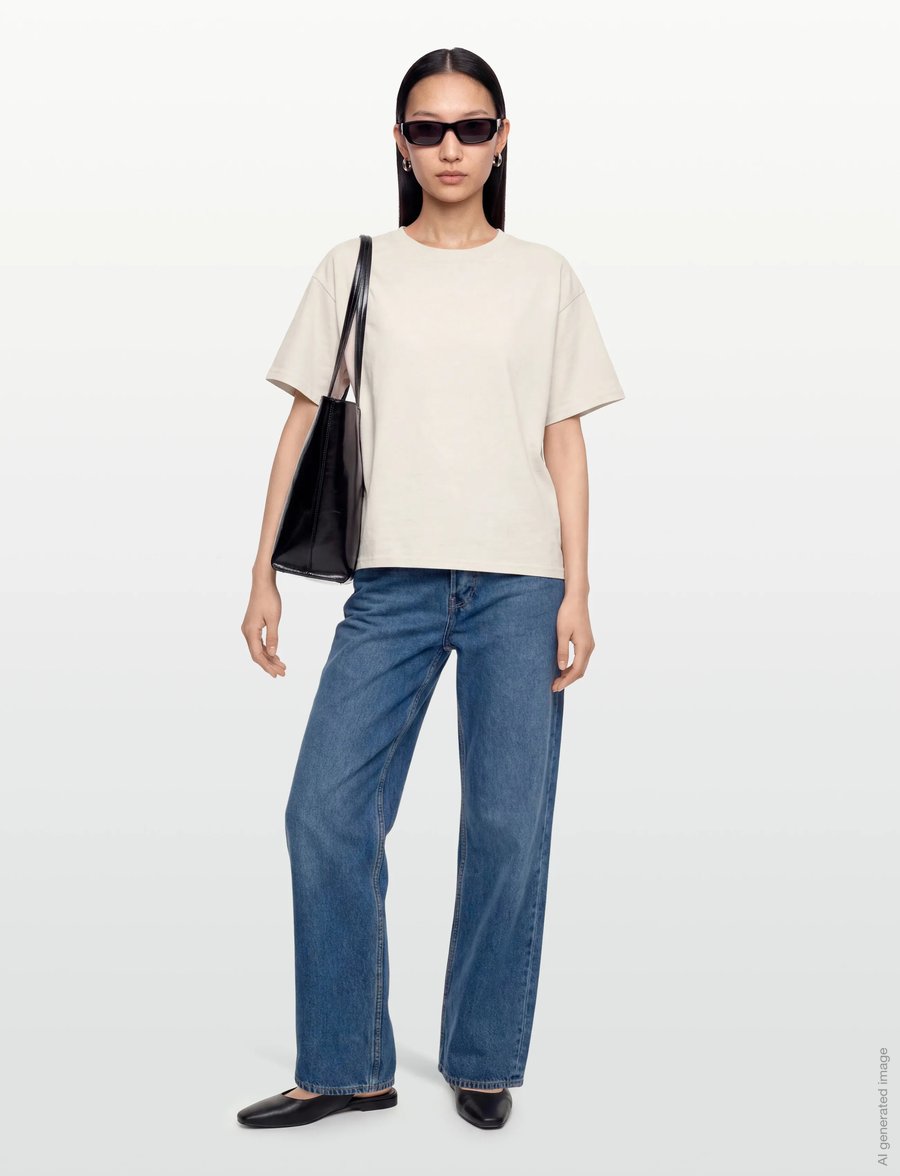 Rue de Tokyo - TORA LIGHT GMTD JERSEY - t-shirts - parchment white - 0