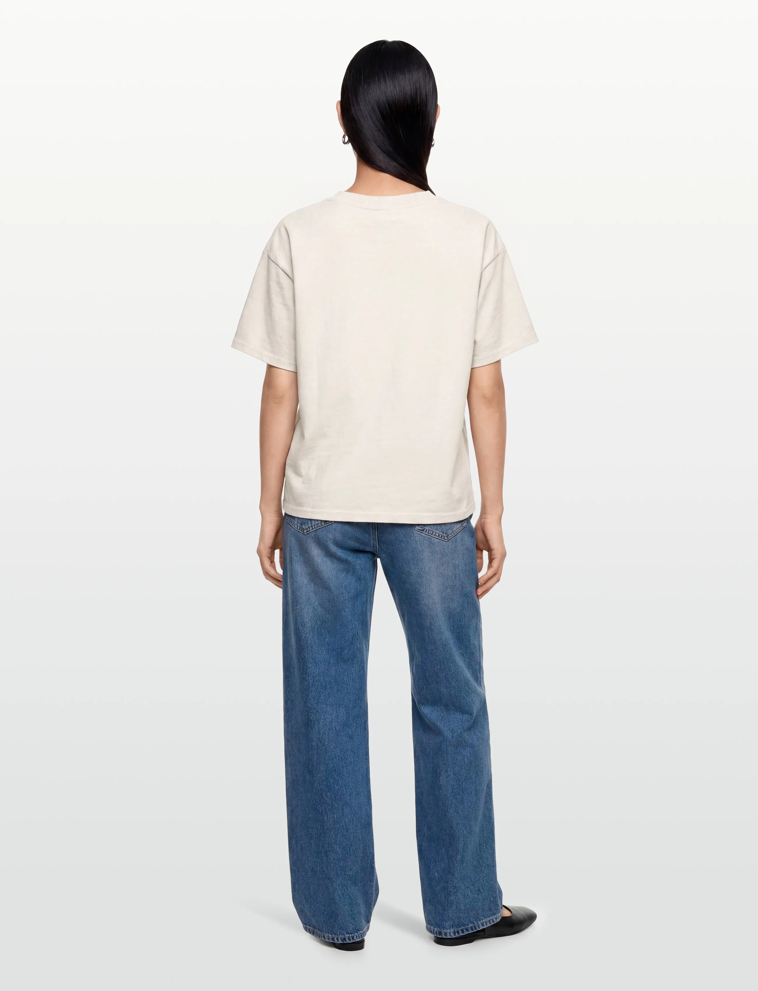 Rue de Tokyo - TORA LIGHT GMTD JERSEY - t-shirts - parchment white - 4