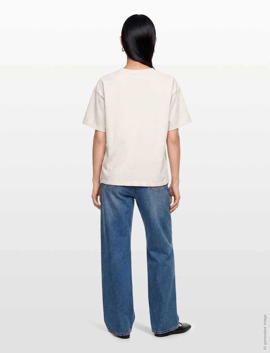 Rue de Tokyo - TORA LIGHT GMTD JERSEY - t-shirts - parchment white - 4