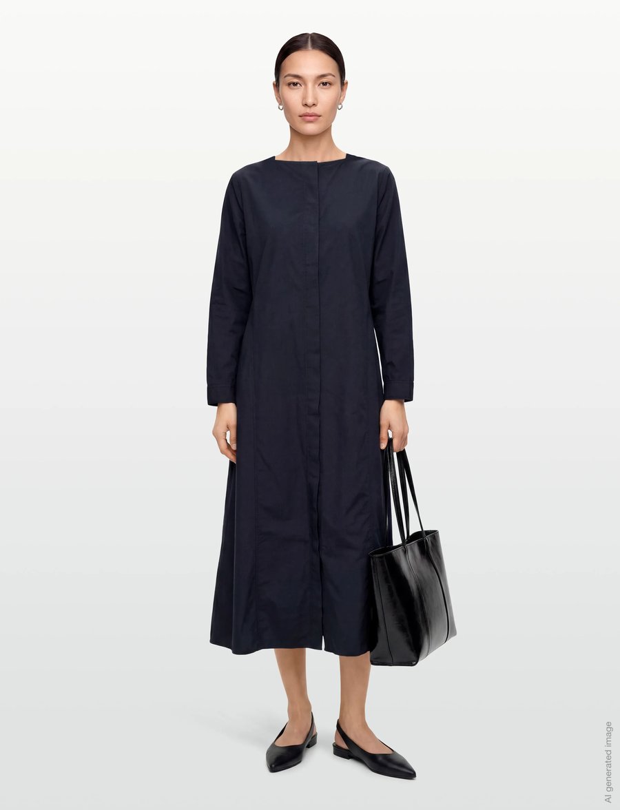 Rue de Tokyo - DOXY GMTD POPLIN - särkkleidid - dark navy - 0