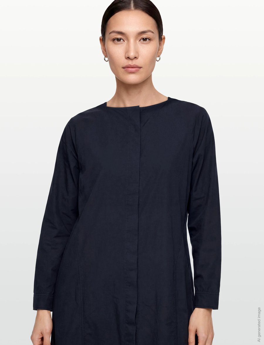 Rue de Tokyo - DOXY GMTD POPLIN - särkkleidid - dark navy - 3