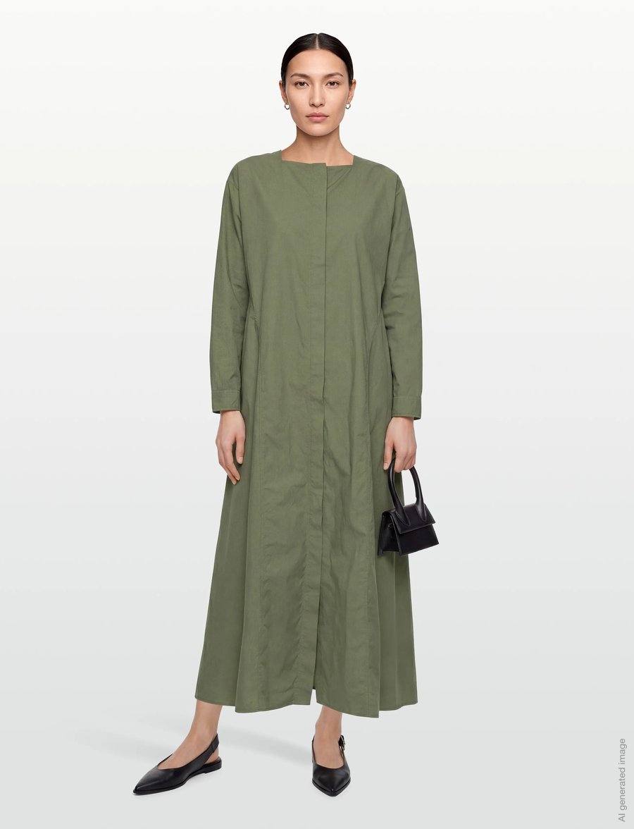 Rue de Tokyo - DOXY GMTD POPLIN - skjortklänningar - moss green - 0