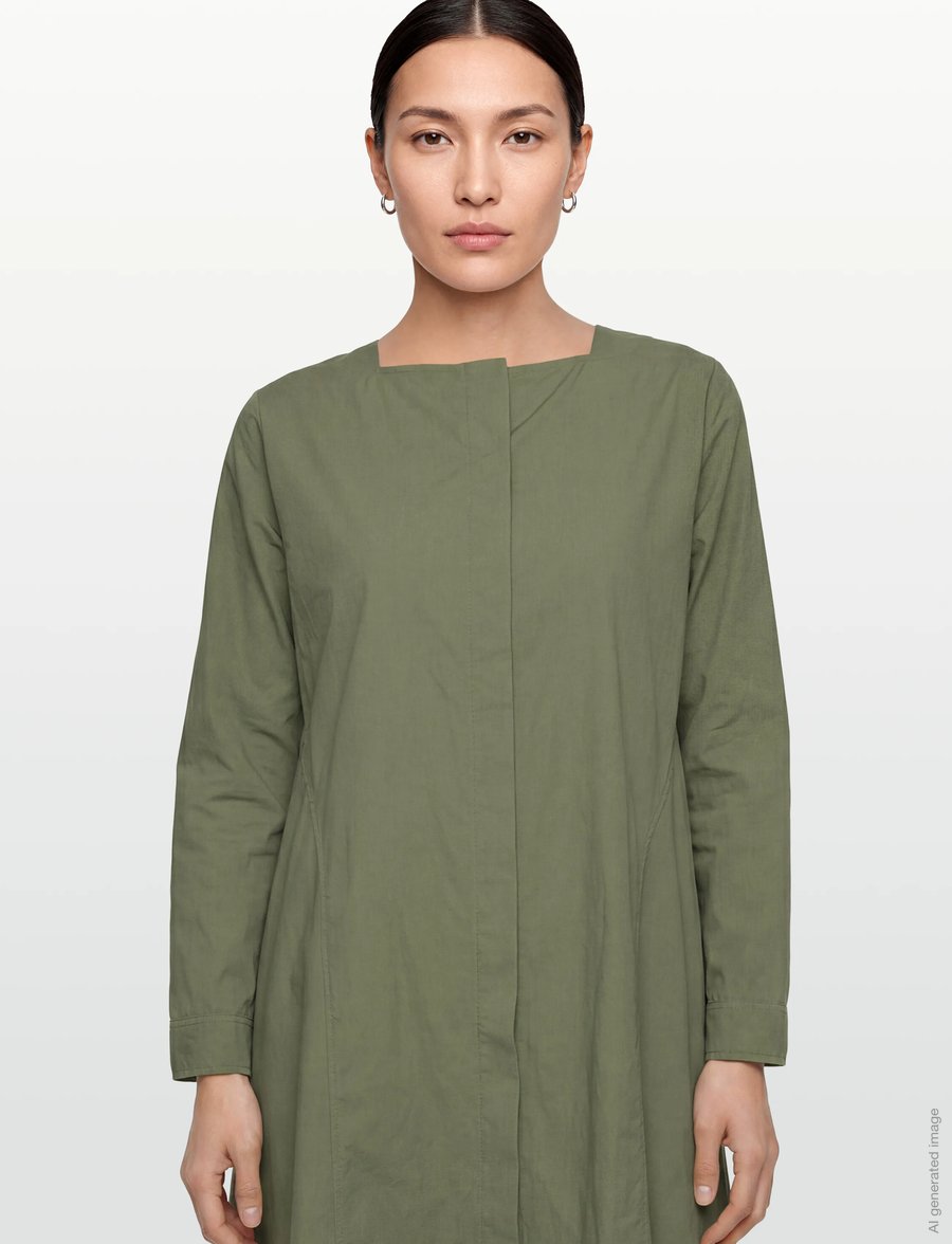 Rue de Tokyo - DOXY GMTD POPLIN - skjortklänningar - moss green - 3