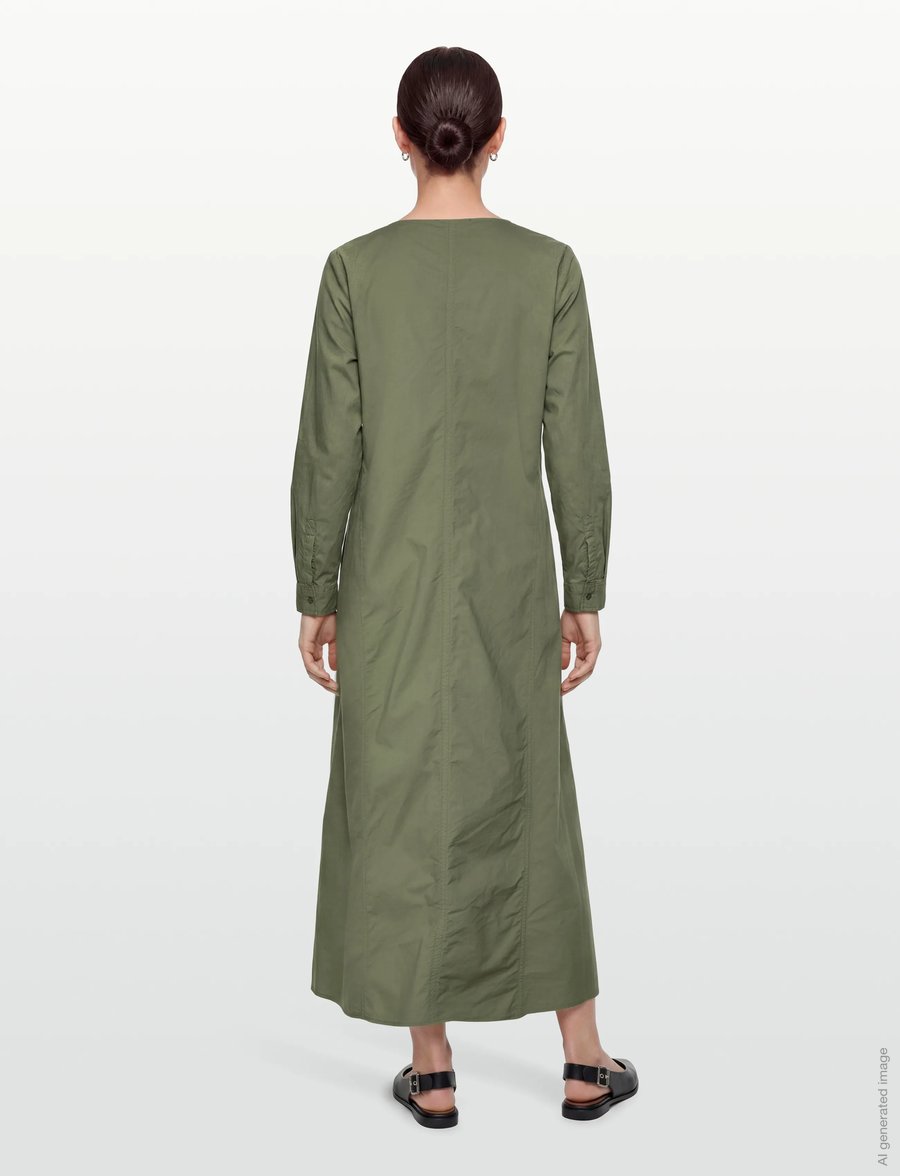 Rue de Tokyo - DOXY GMTD POPLIN - skjortklänningar - moss green - 4