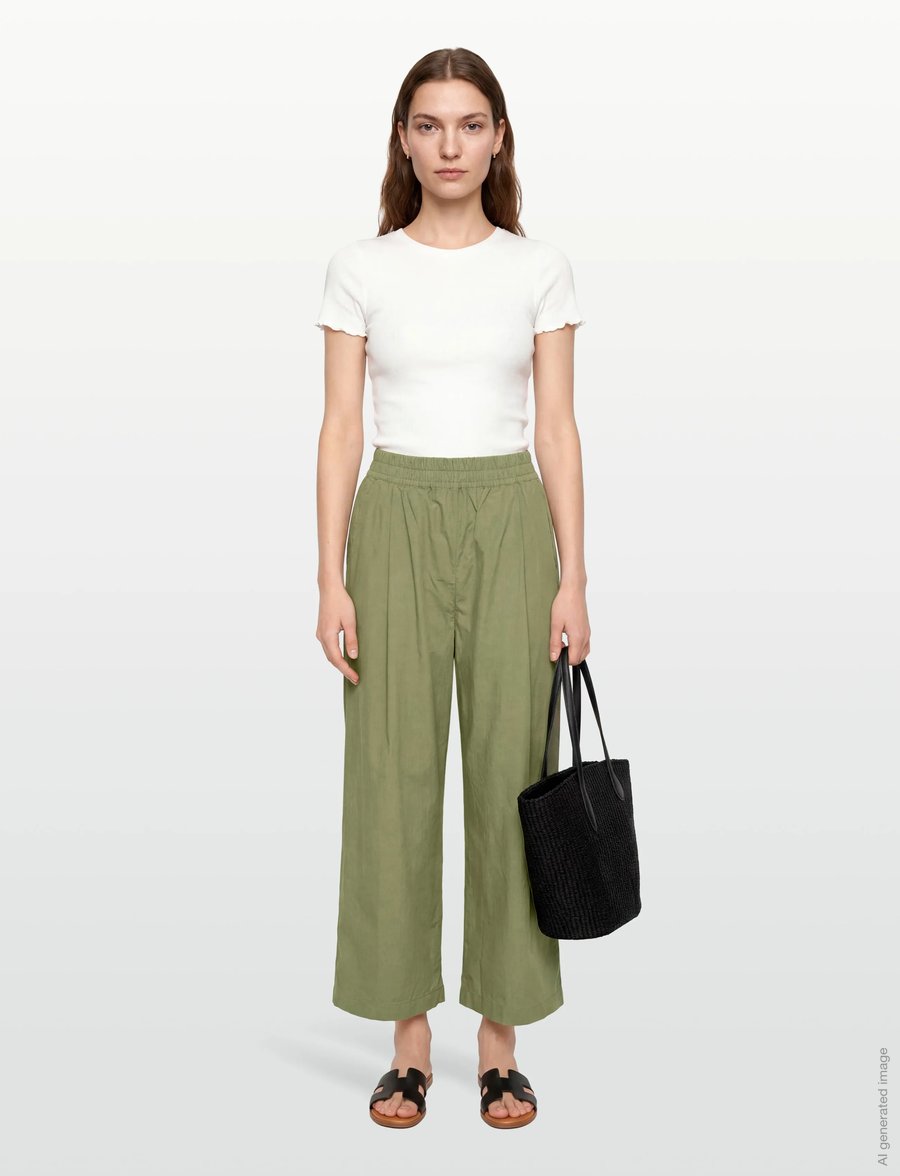 Rue de Tokyo - PIA GMTD POPLIN - culottes - moss green - 0