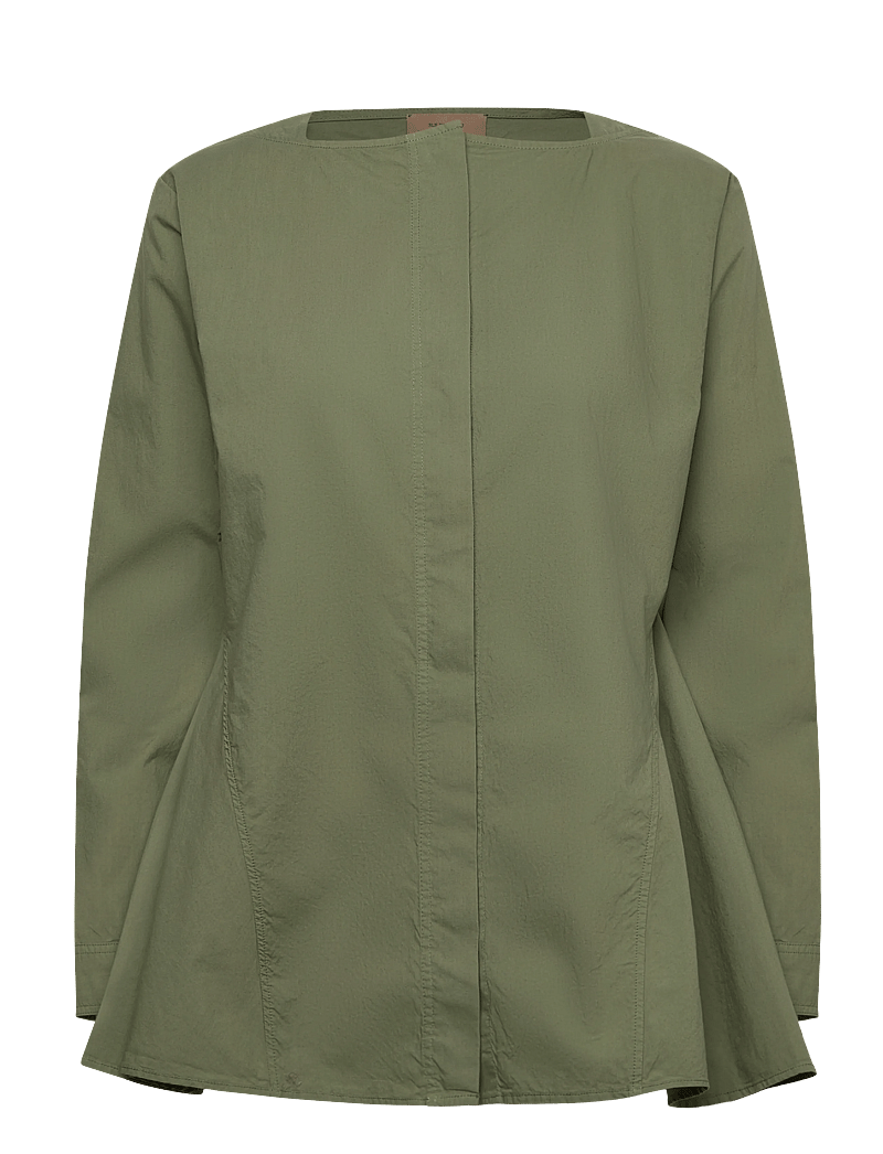 Rue de Tokyo - SILJA GMTD POPLIN - langærmede skjorter - moss green - 0