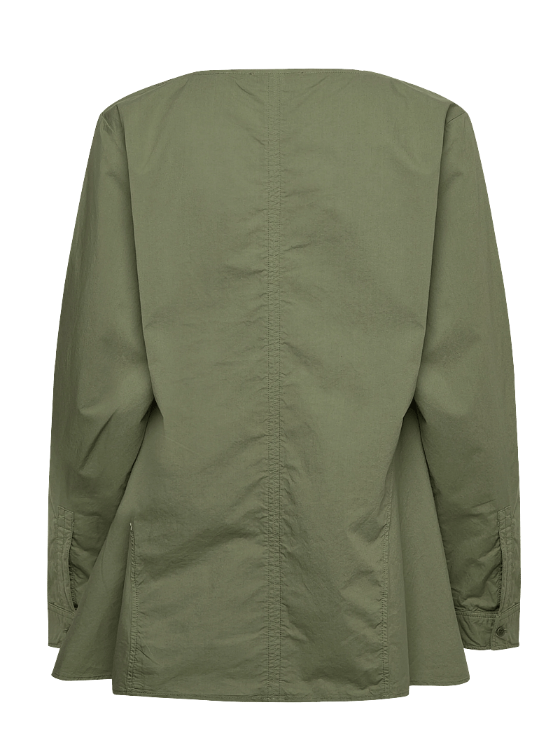 Rue de Tokyo - SILJA GMTD POPLIN - langærmede skjorter - moss green - 1