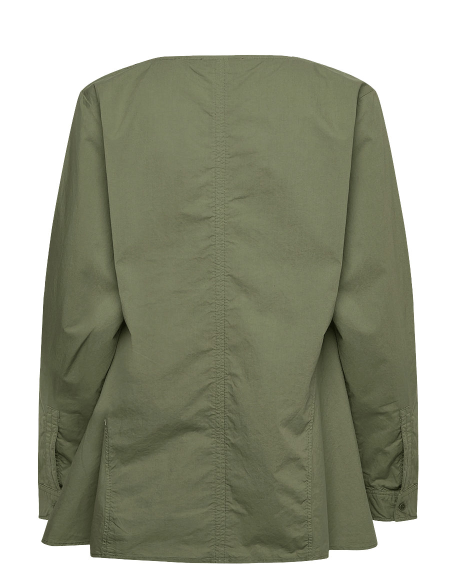 Rue de Tokyo - SILJA GMTD POPLIN - långärmade skjortor - moss green - 2