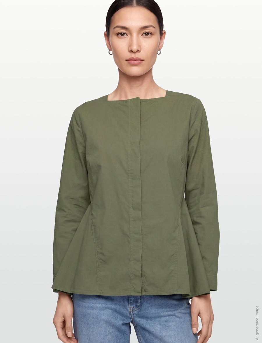 Rue de Tokyo - SILJA GMTD POPLIN - långärmade skjortor - moss green - 3