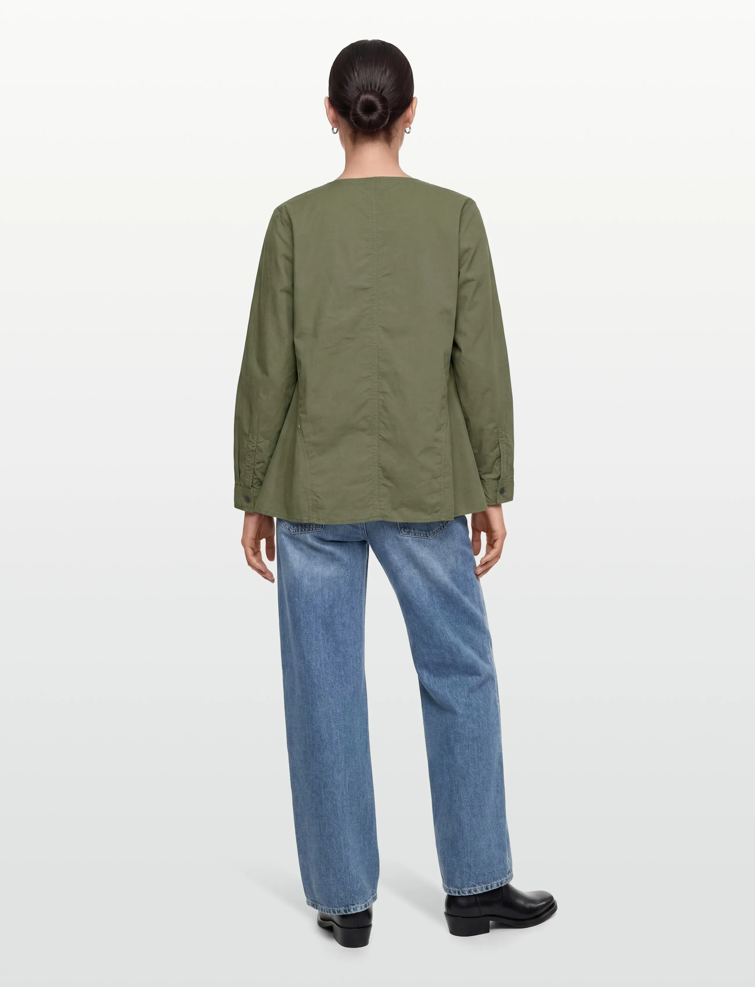 Rue de Tokyo - SILJA GMTD POPLIN - långärmade skjortor - moss green - 4
