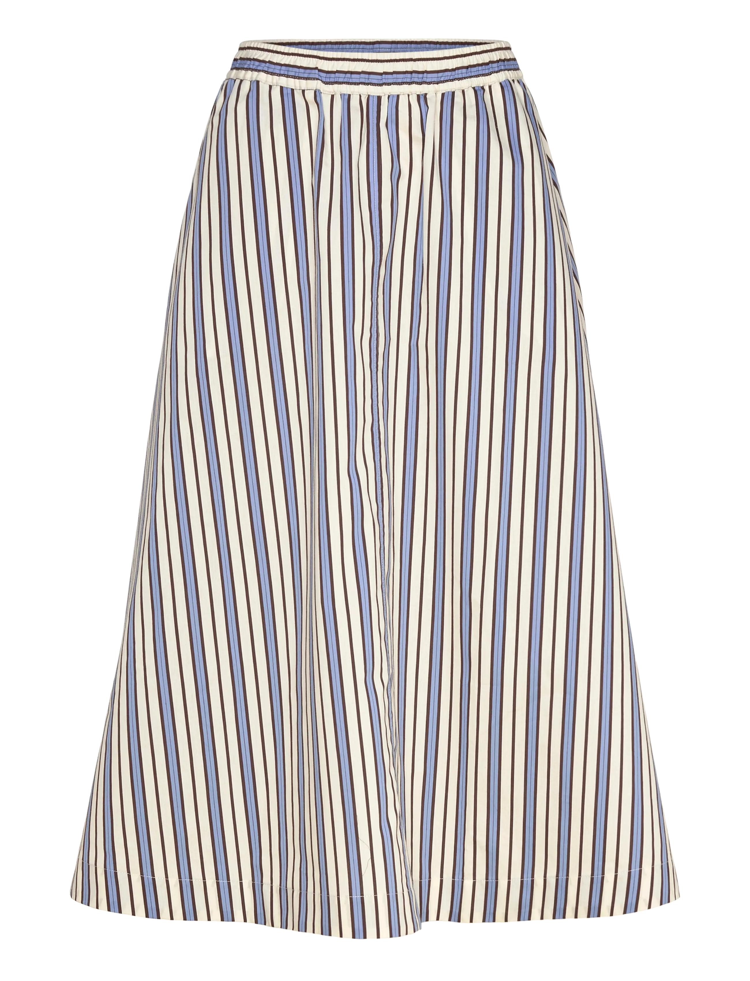 Rue de Tokyo PUCK TRIO STRIPE - Midi skirts - BLUE PURPLE CREAM STRIPE / cream