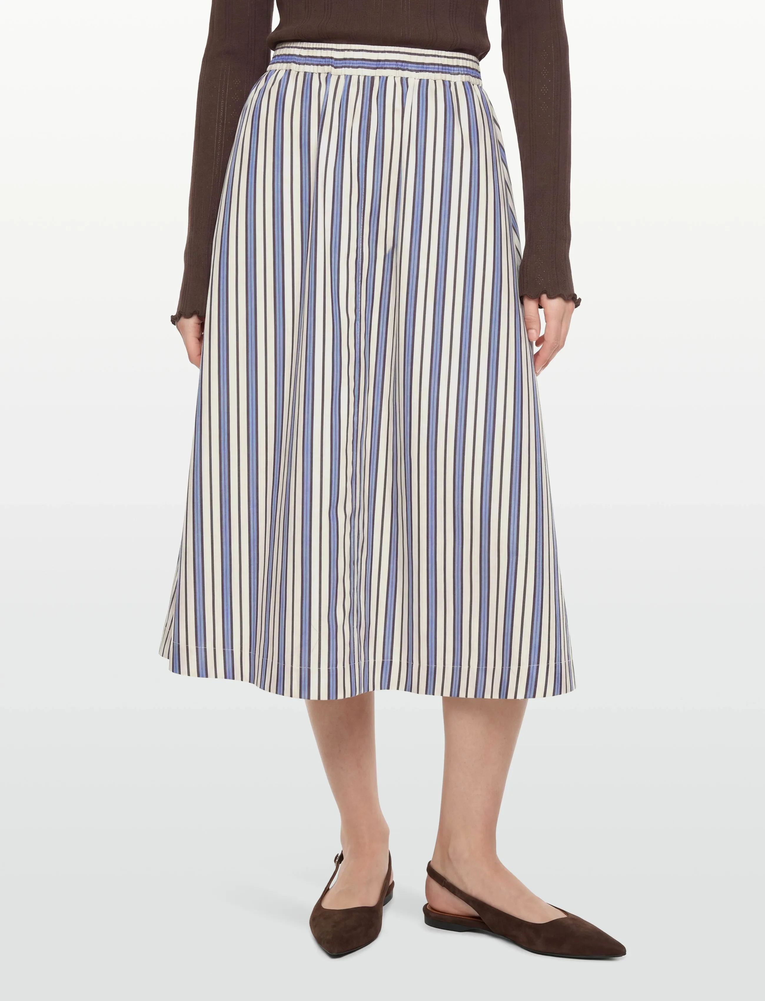 Rue de Tokyo - PUCK TRIO STRIPE - midi skirts - blue purple cream stripe - 3