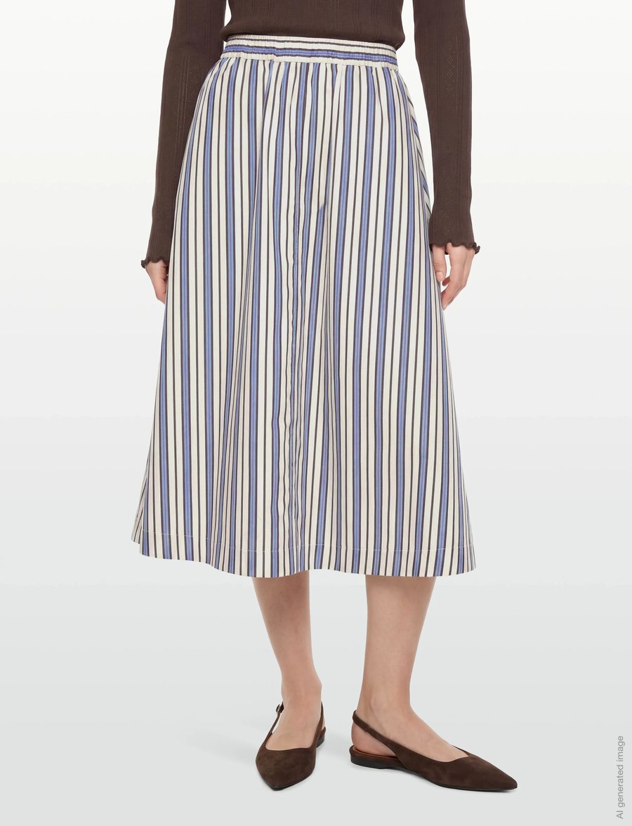 Rue de Tokyo - PUCK TRIO STRIPE - midi-röcke - blue purple cream stripe - 3