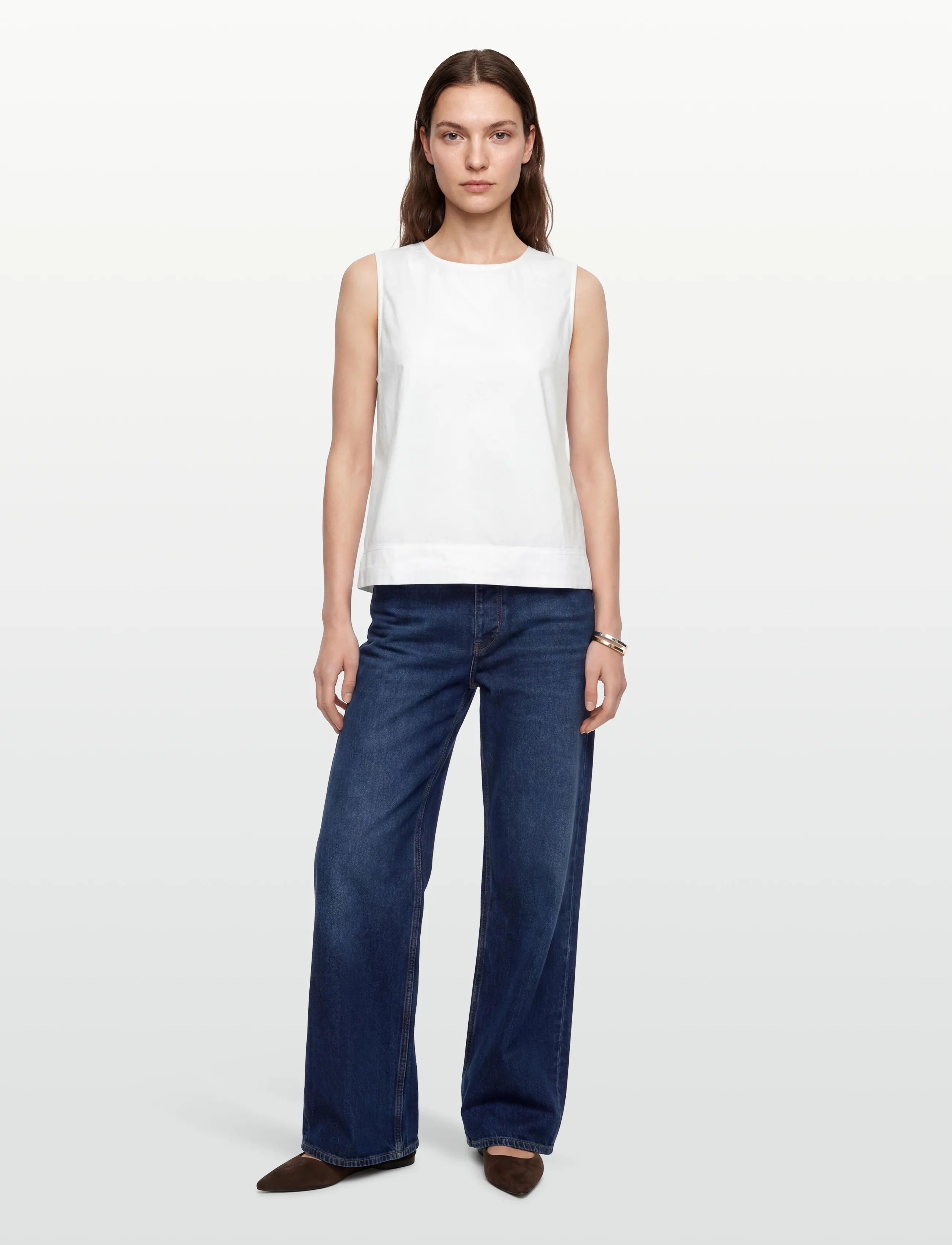 Rue de Tokyo Sharren Gmtd Poplin, XL, Blouses, Weiß - Sleeveless, Frauen