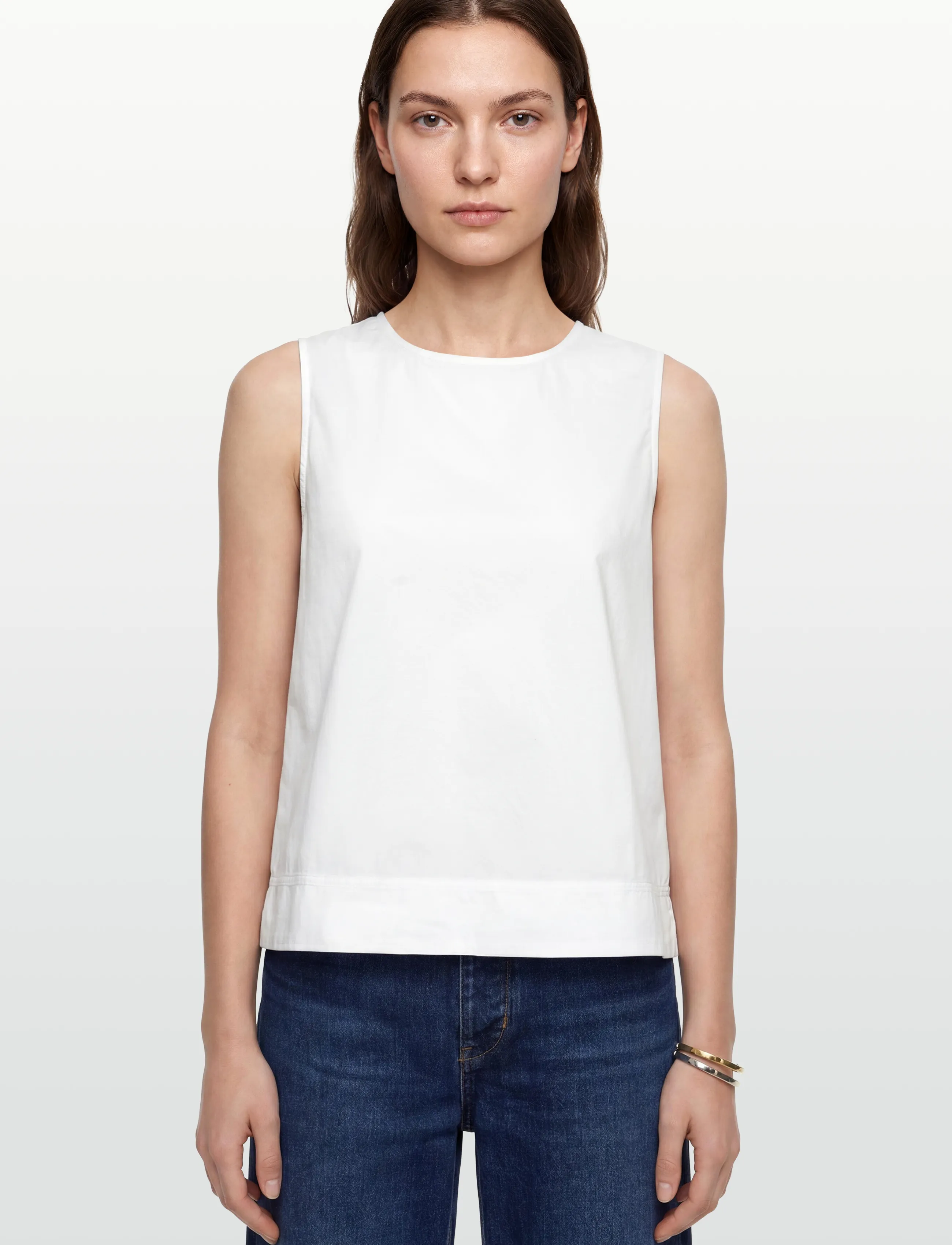 Rue de Tokyo - SHARREN GMTD POPLIN - Ärmellose blusen - white - 3