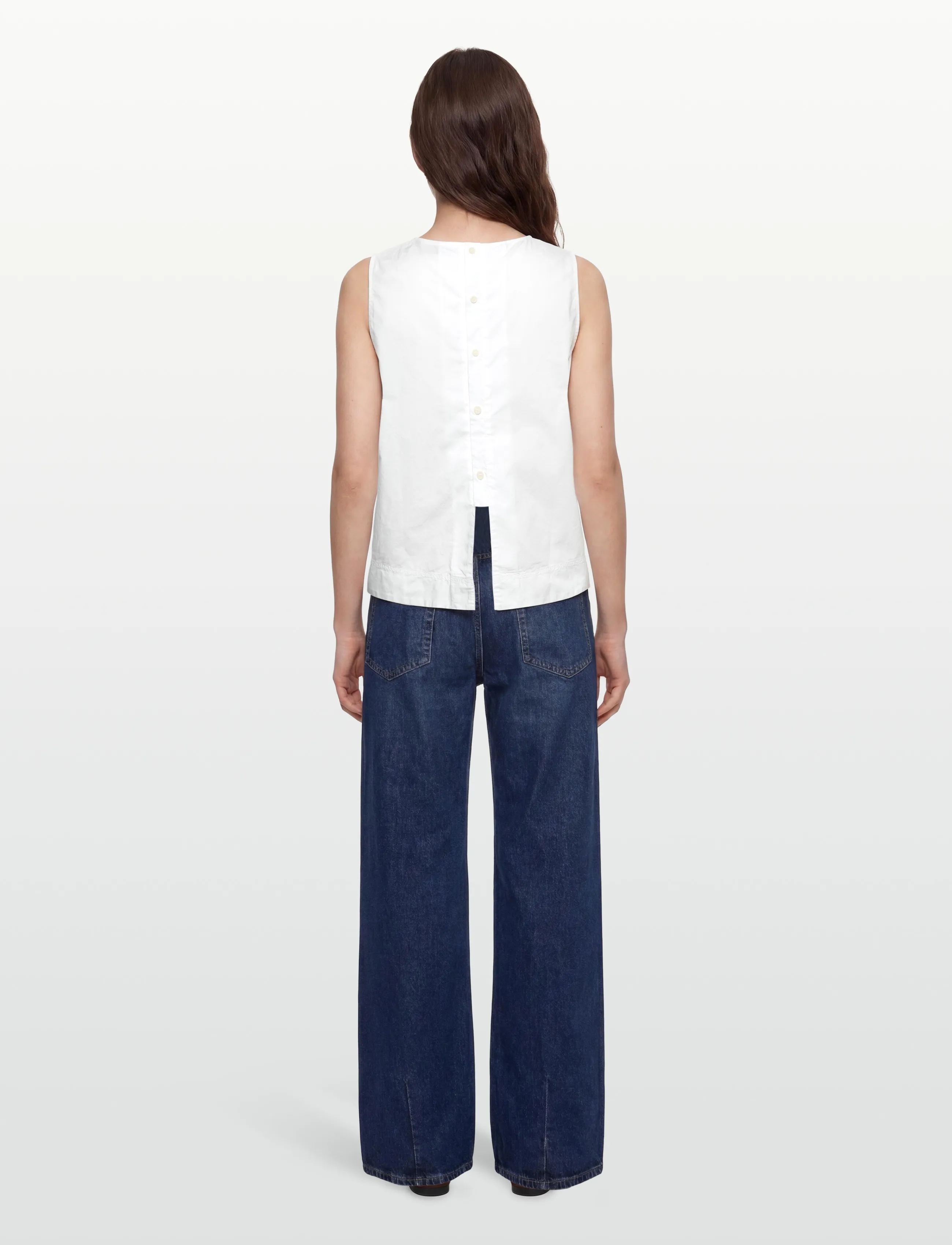Rue de Tokyo - SHARREN GMTD POPLIN - Ärmellose blusen - white - 4