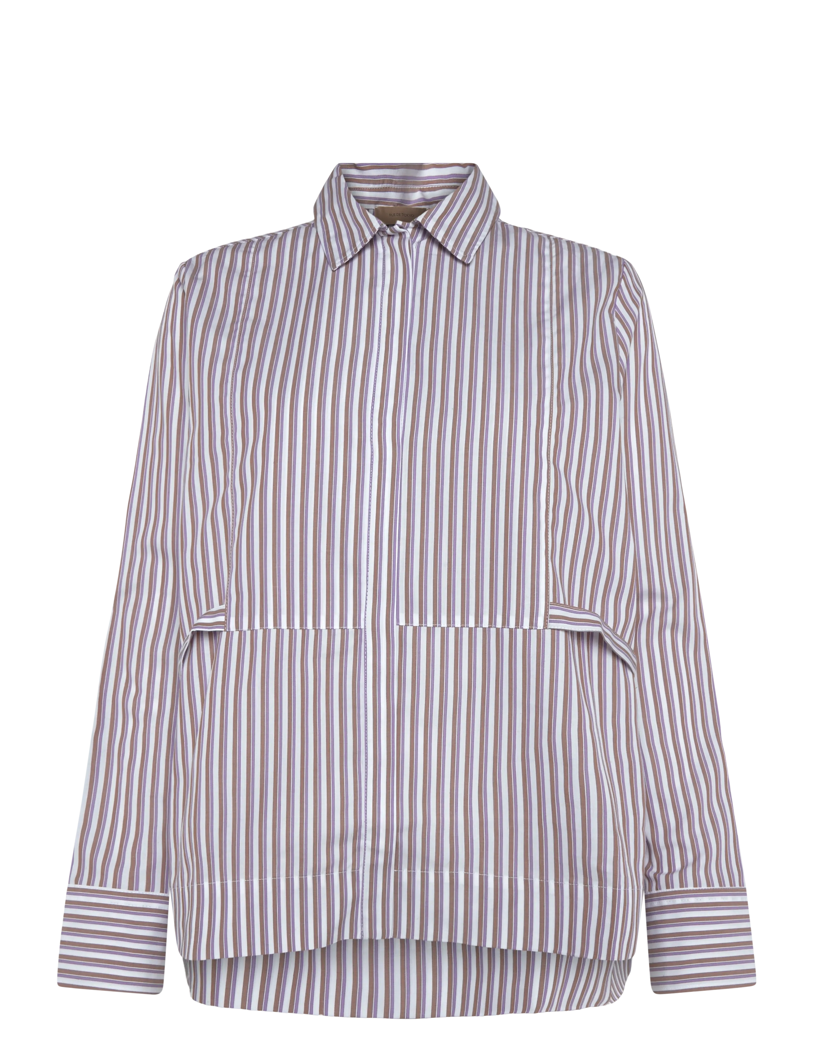 Rue de Tokyo SALOMA TRIPLE STRIPE - Kollektioner - BROWN/PURPLE/WHITE / brown