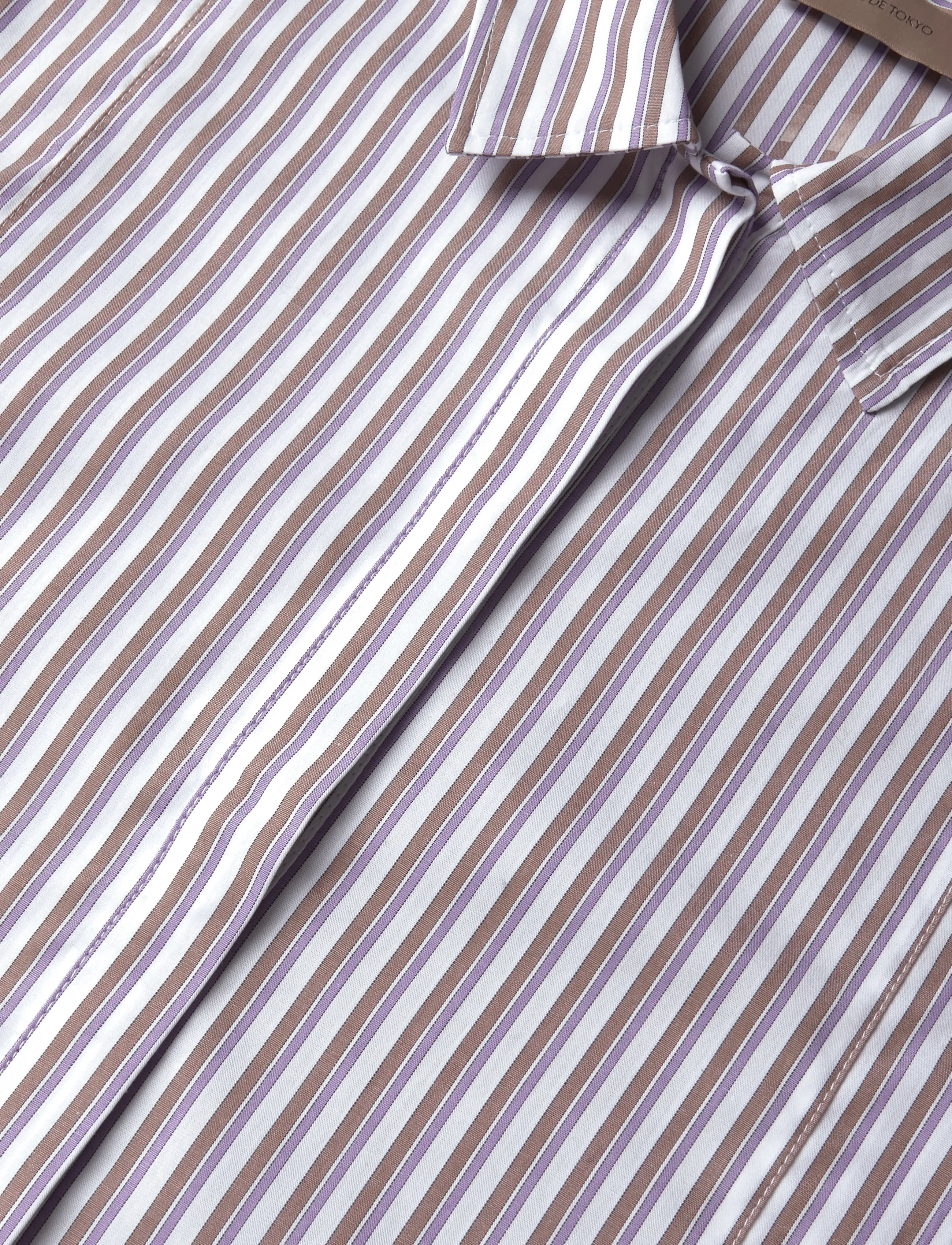 Rue de Tokyo - SALOMA TRIPLE STRIPE - langerma skyrtur - brown/purple/white - 3