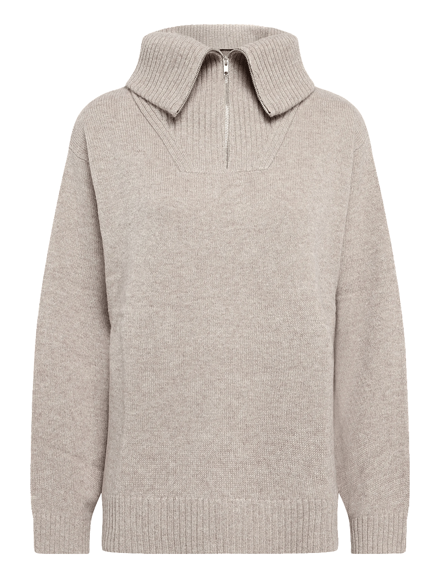 Rue de Tokyo - KIR EXTRAFINE MERINO - striktrøjer - beige melange - 0