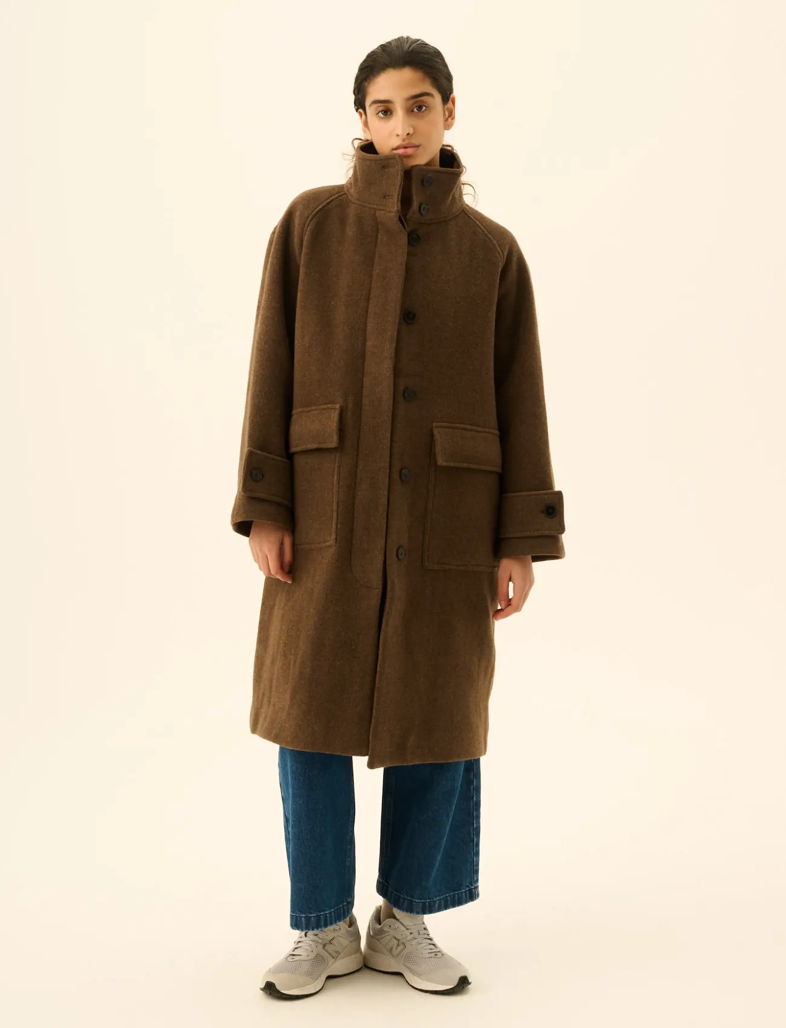 Rue de Tokyo CHIHARU HEAVY WOOL - Mäntel - BROWN MELANGE / brown
