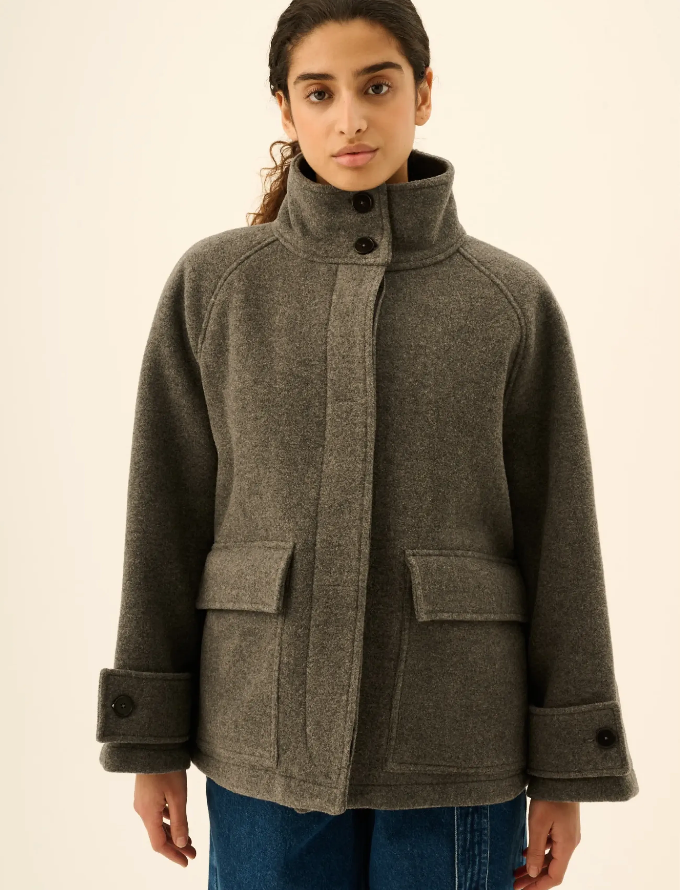 Rue de Tokyo CHIKA HEAVY WOOL - Mäntel - GREY MELANGE / grey