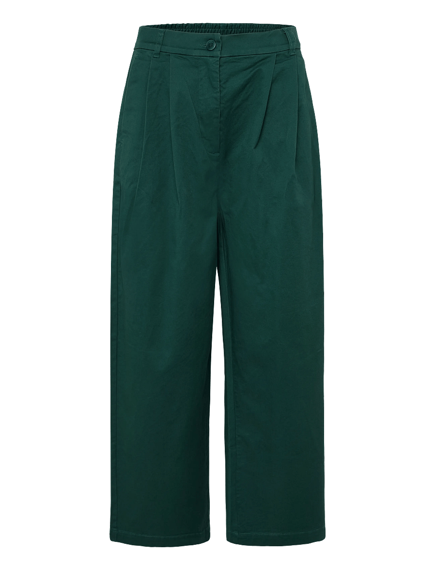 Rue de Tokyo - PRUDIE TWILL - wide leg trousers - dark pine green - 1