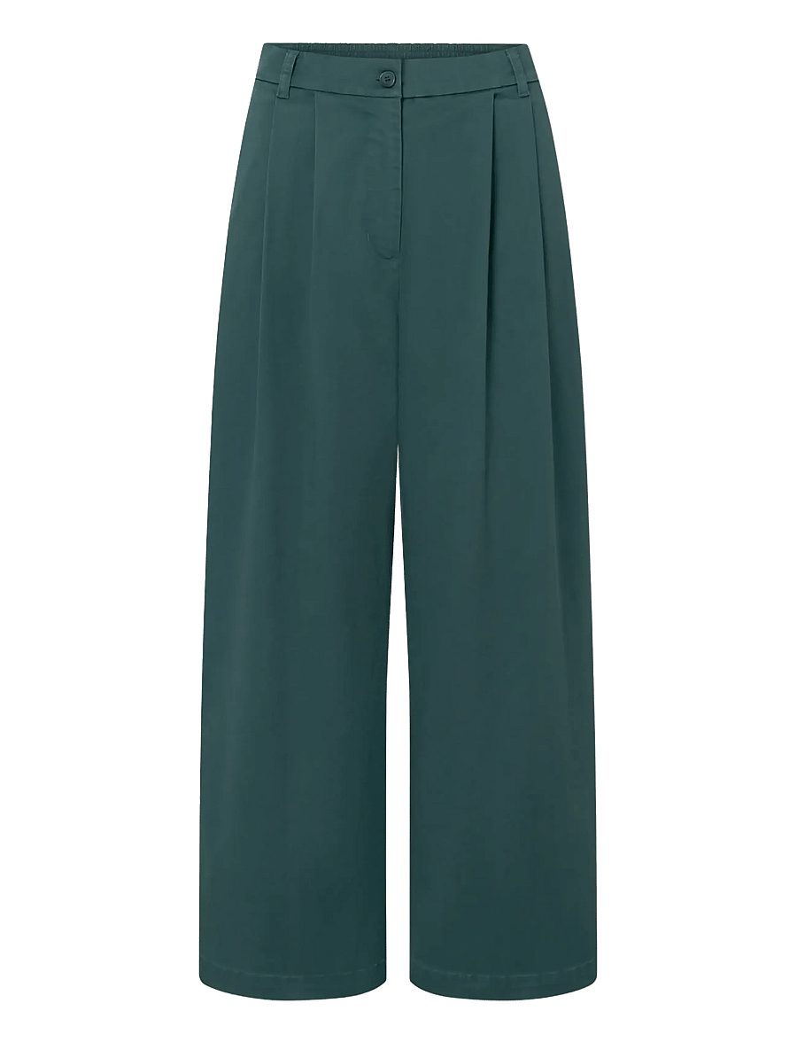 Rue de Tokyo - PRUDIE TWILL - laia säärega püksid - dark pine green - 1