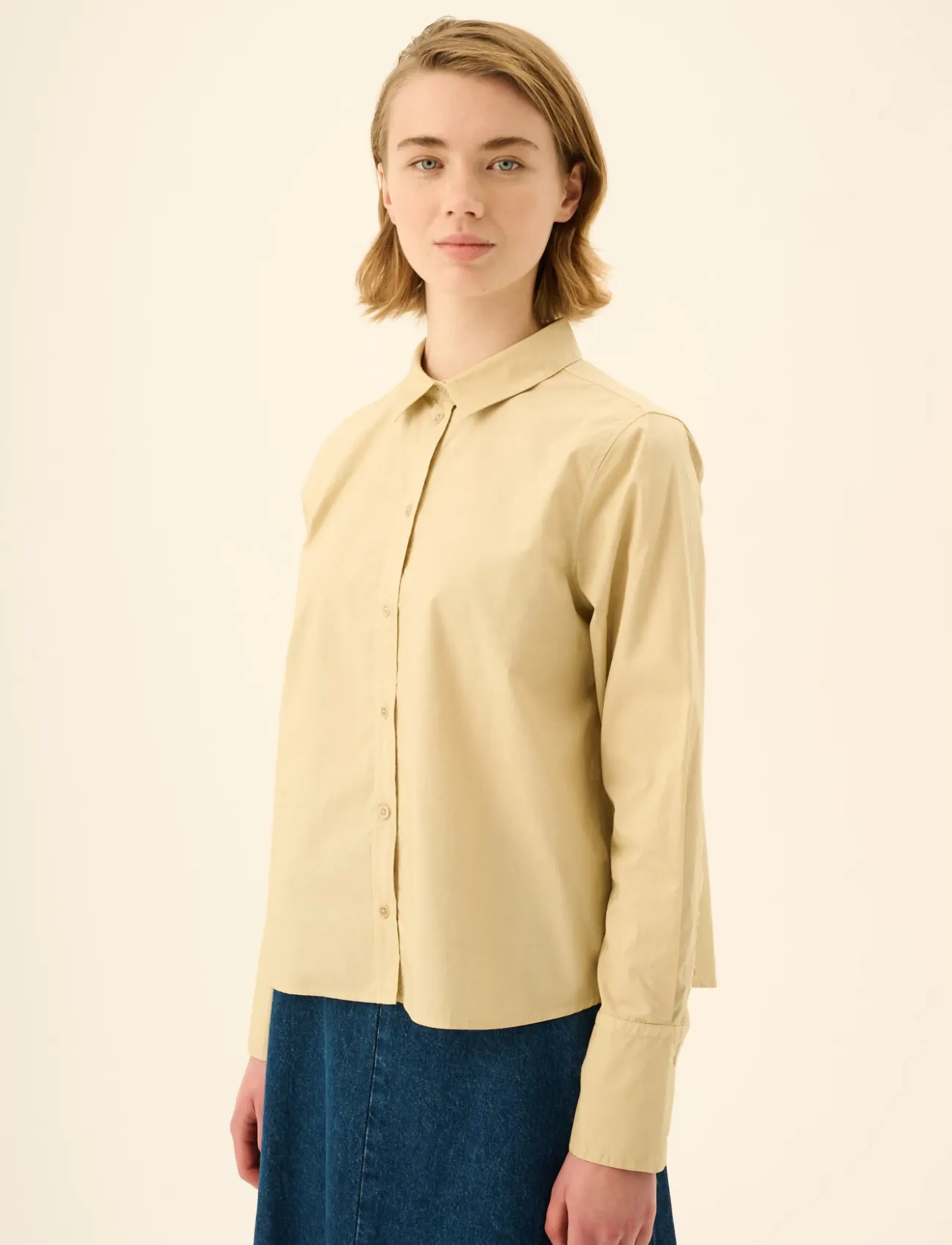 Rue de Tokyo SYLINA GMTD POPLIN - Bluser & Skjorter - SEA HAZE / khaki/green