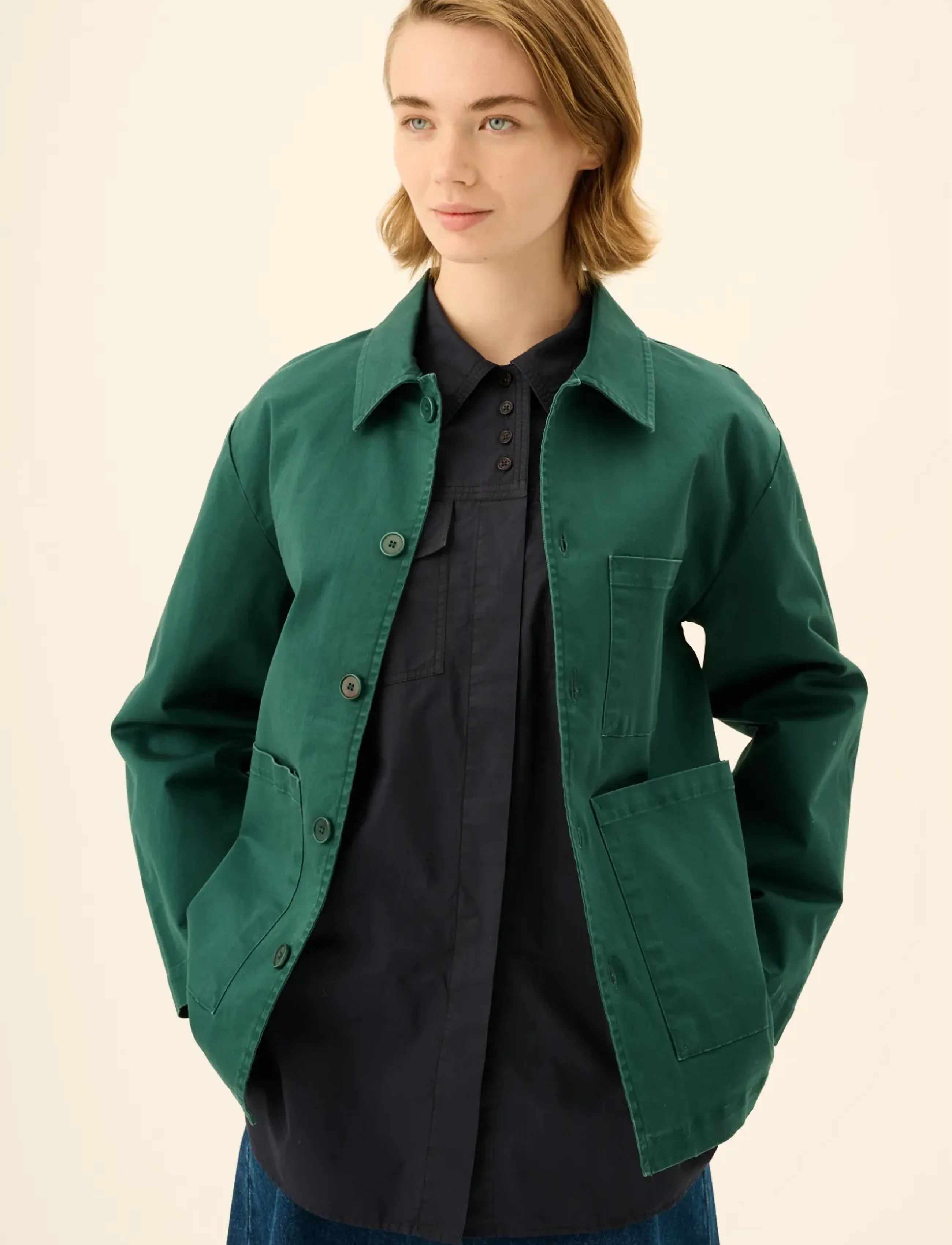 Rue de Tokyo CAMERON TWILL - Utility-jakker - DARK PINE GREEN / green
