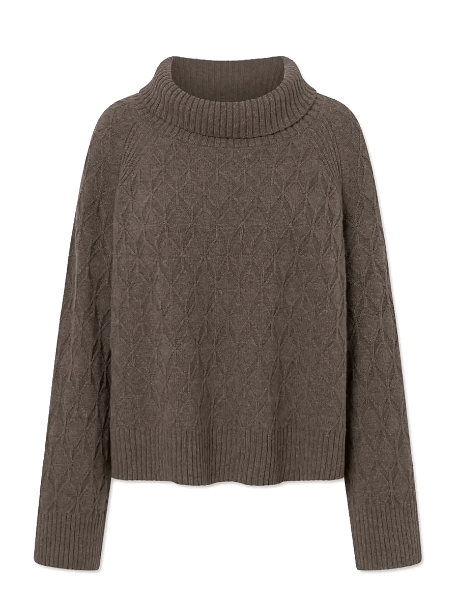 Rue de Tokyo - KIMIKO MERINO CASHMERE - dark brown melange - 1