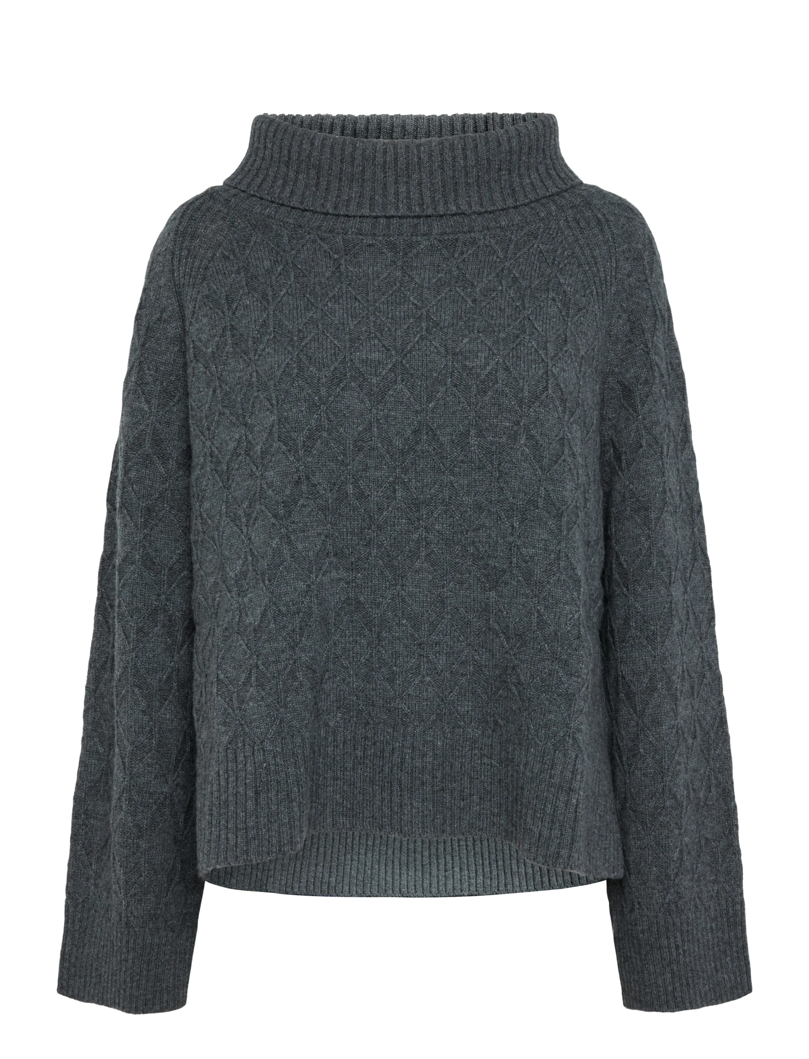 Rue de Tokyo KIMIKO MERINO CASHMERE - Kleidung - DARK GREY MELANGE / grey