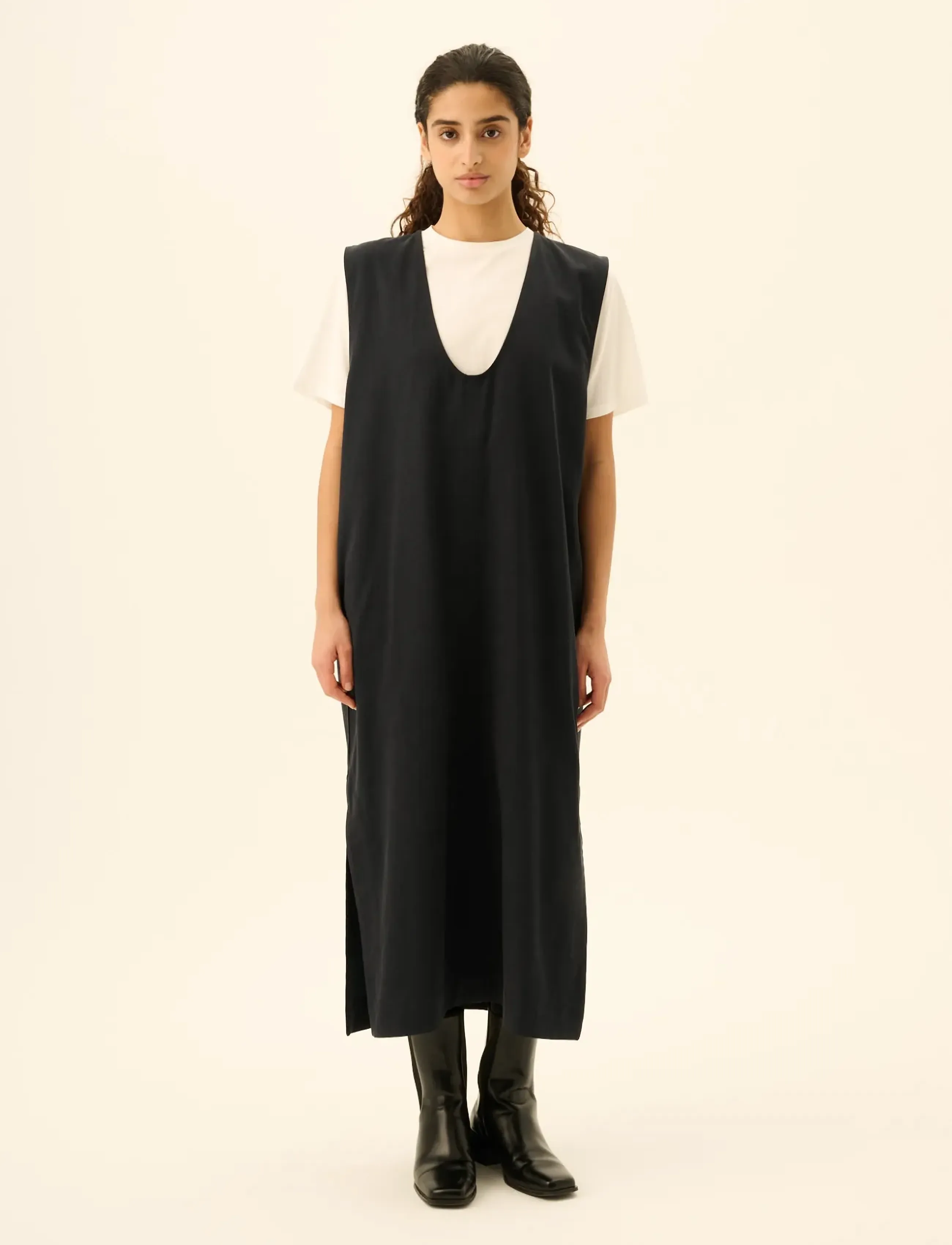 Rue de Tokyo DONELLA SANDWASHED CT TENCEL - Maxikleider - NAVY / navy
